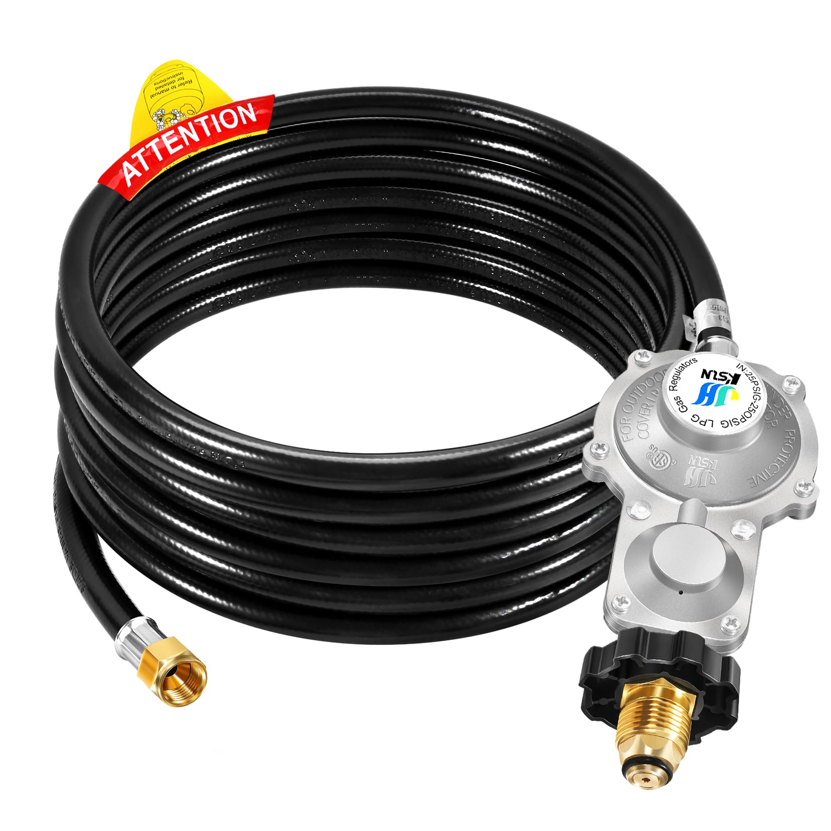 GasSaf 20FT 2 Stage Propane Regulator with Hose
