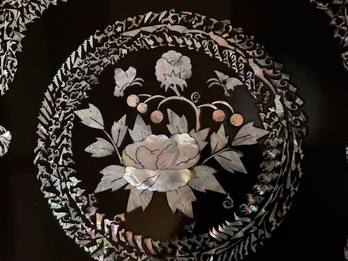 韓国伝統工芸 螺鈿細工貝殻細工 漆塗り ちゃぶ台 座卓 ローテーブル