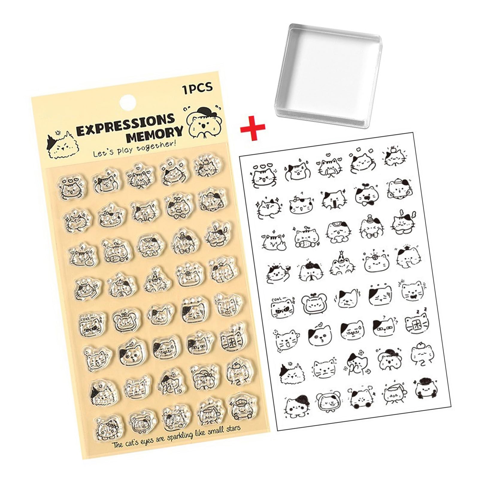 Journal Stamper Set with Anti Slip Grip Acrylic Handle for Journal Diary Planner Album Scrapbooking and Paper Craft Clear Clear Postage for Crafting