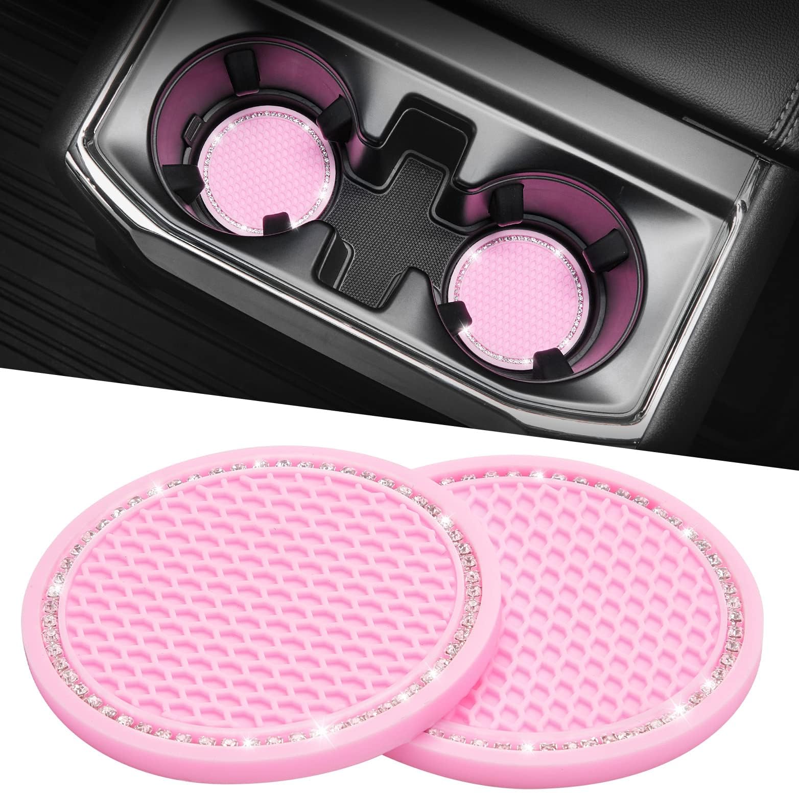 IYOUGSIAS Car Cup Coaster, for BMW 4er G22 G23 G24 2020-2024 2025 Non-slip car cup mat, Waterproof Easy to clean Heat resistant car interior accessories,C