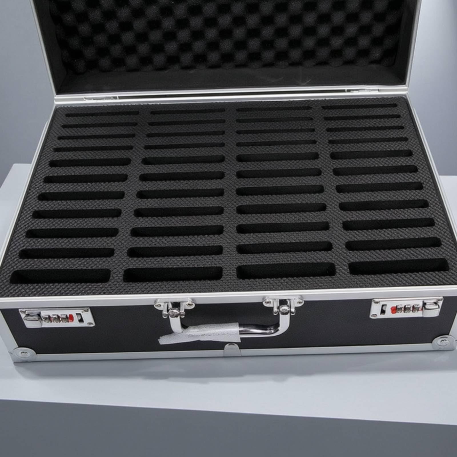 predolo Custodia in Alluminio con Interno in Schiuma Antiurto Valigetta Alluminio Robusto Valigetta con Schiuma Raster per Collezionisti di Carte