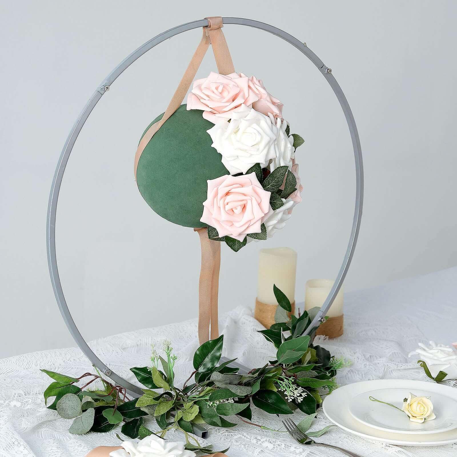 Styrofoam Ball Centerpiece Wedding Reception Idea DIY FLORAL BALL