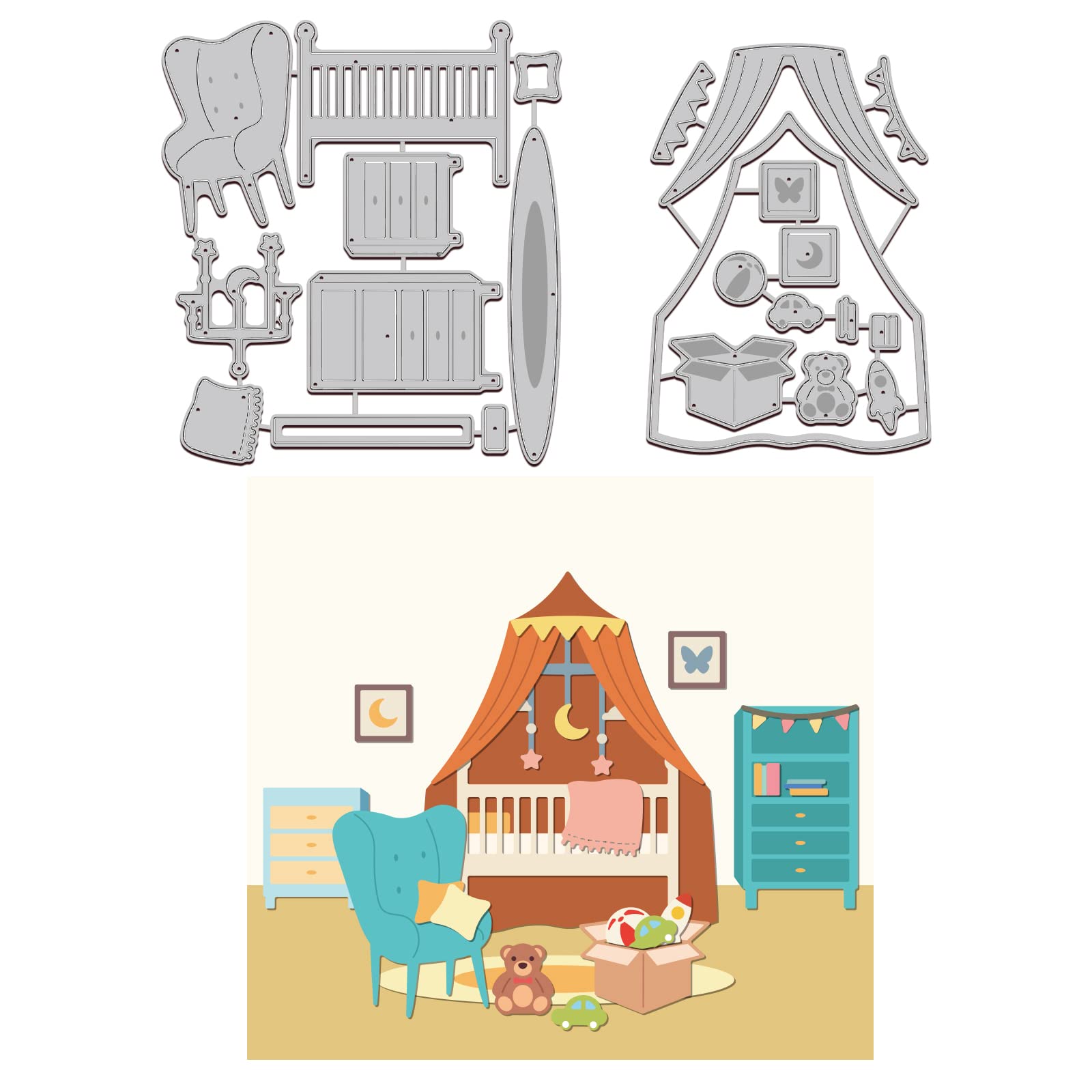 Fustelle Metallo Per Scrapbooking - 2 Pezzi Tema Famiglia Con Persone E Animali Per DIY Carta - Foto 4