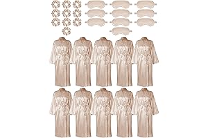 10 Set Women Long Satin Robe Set Bridesmaid