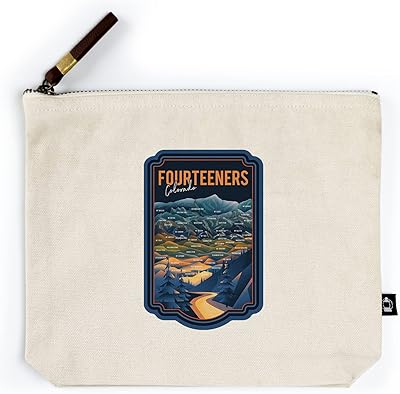 Colorado, Fourteeners, Mountain Range and Names, Contour (100% Cotton Canvas Travel Accessory Go Bag)