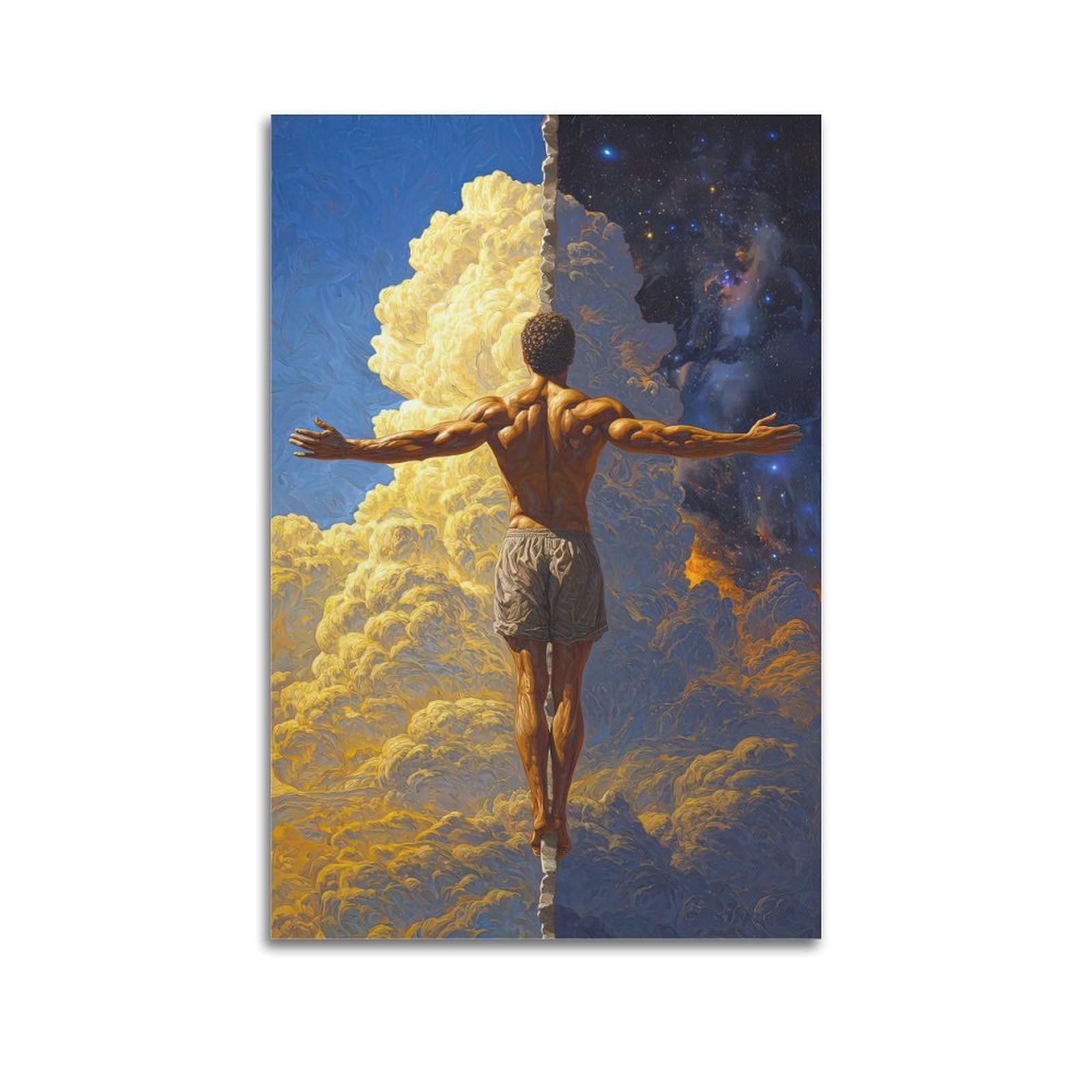 ESTE Day Night Boundary Muscle Illustration Artwork Poster Decorative Painting Canvas Modern Art Picture 24x36inch(60x90cm)