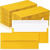 Vista 8 de Jutom 500 sobres de papel kraft tamaño carta a granel #10 Negocios fuertes sellados 4-1/8 x 9-1/2 pulgadas, sobres de correo imprimibles para Negro