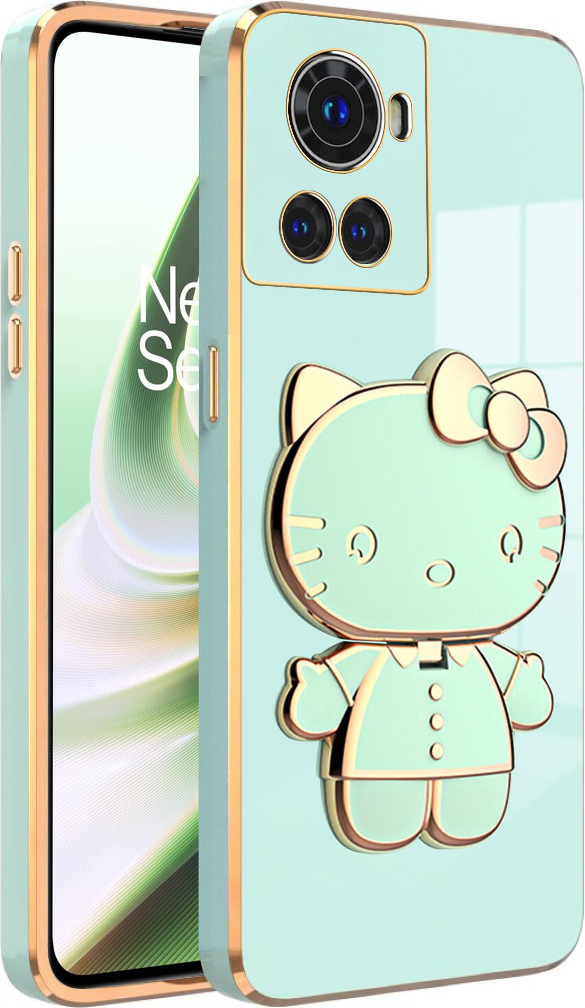 V-TAN Electroplated 3D Kitty Folding Stand and Mirror Back Case Compatible with Oneplus 10R,1+10R (Green) (B0CD7CFNPK) Amazon Price History, Amazon Price Tracker