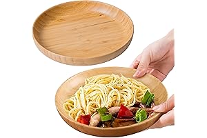 Sturdy Bamboo Wooden Dinner Plates