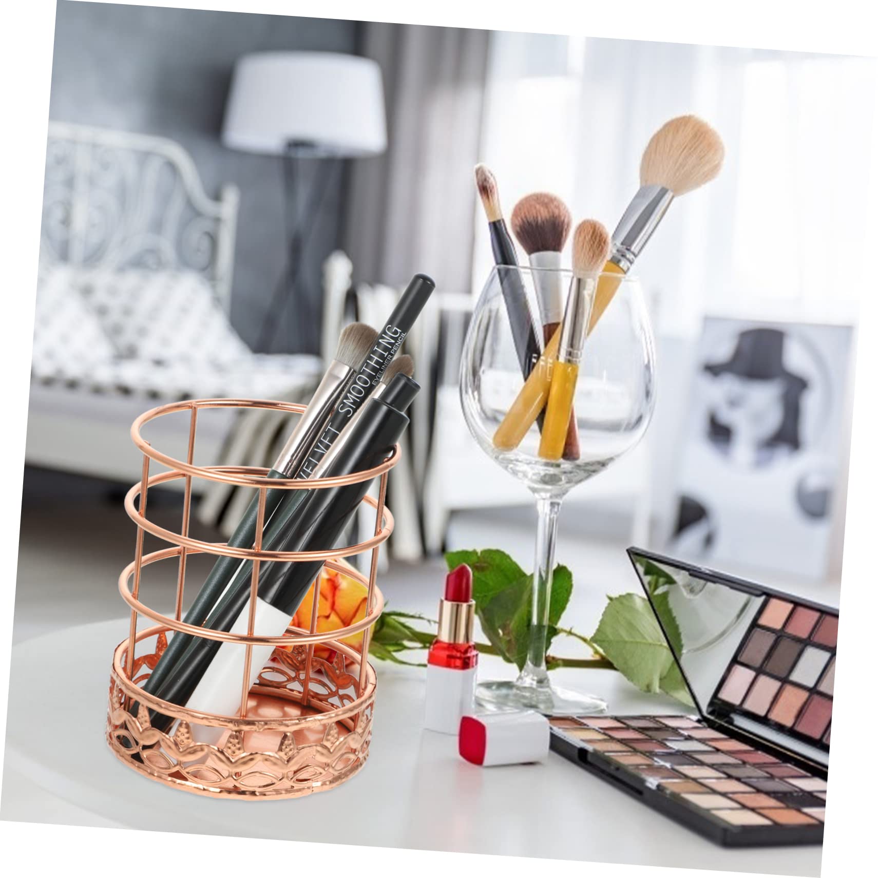 SHINEOFI 4pezzi Portapenne Organizer Da Scrivania Metallo Reticolo Per Ufficio Porta Penne Per Cancelleria e Make-up Per Decorare e Organizzare Tuo Spazio Di Lavoro