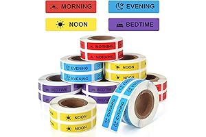 Pill Labels Stickers (1 Roll 1000 Sheets Per Design) | Clear Waterproof...