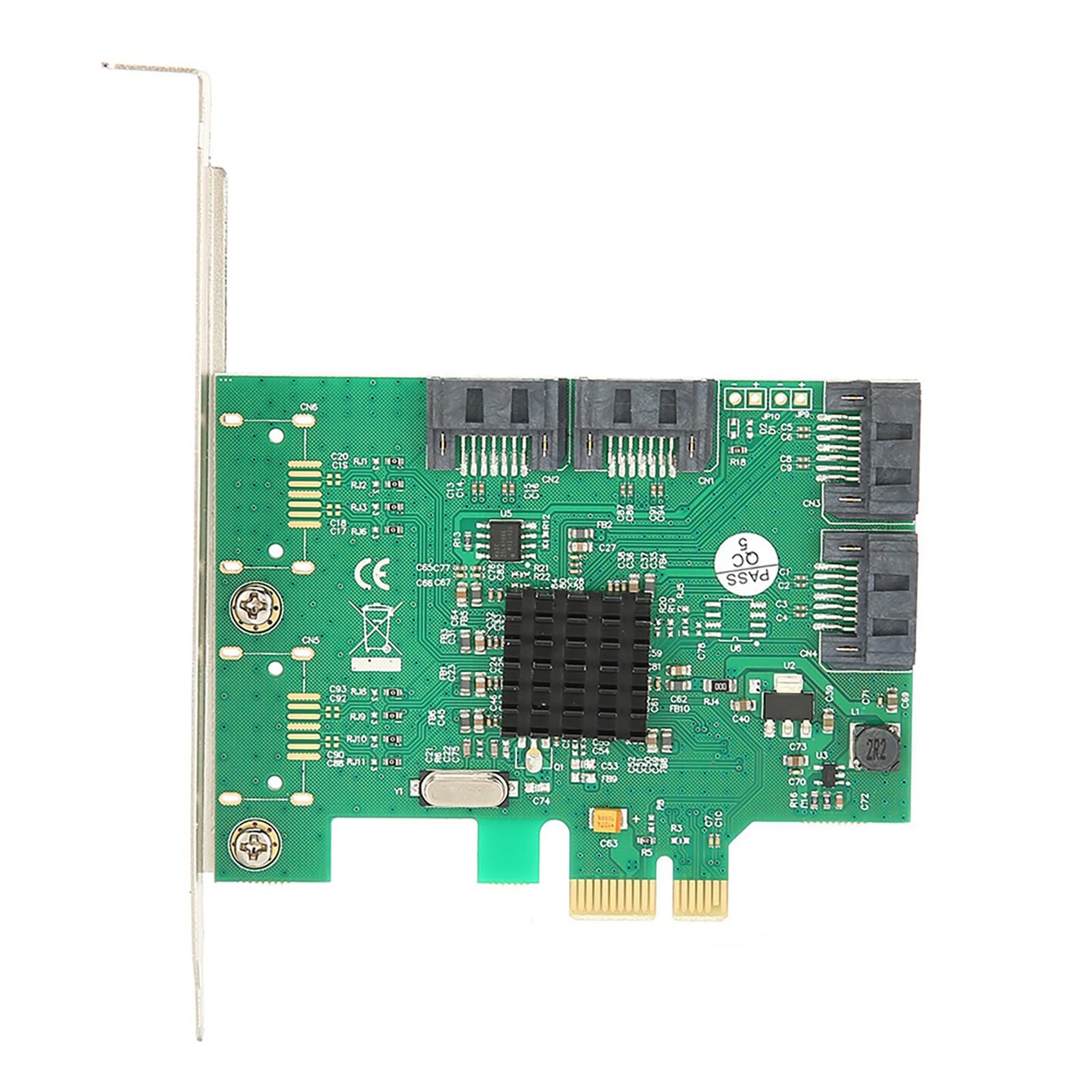 Festplatten-Erweiterungskarte PCIE SATA III 88SE9215 Zubehör für tragbare Computer 6 Gbit/s 2.0-Kanal-Adapterkarte 4 Ports unterstützt RAID-Funktion für Desktop-Computer PC Metall