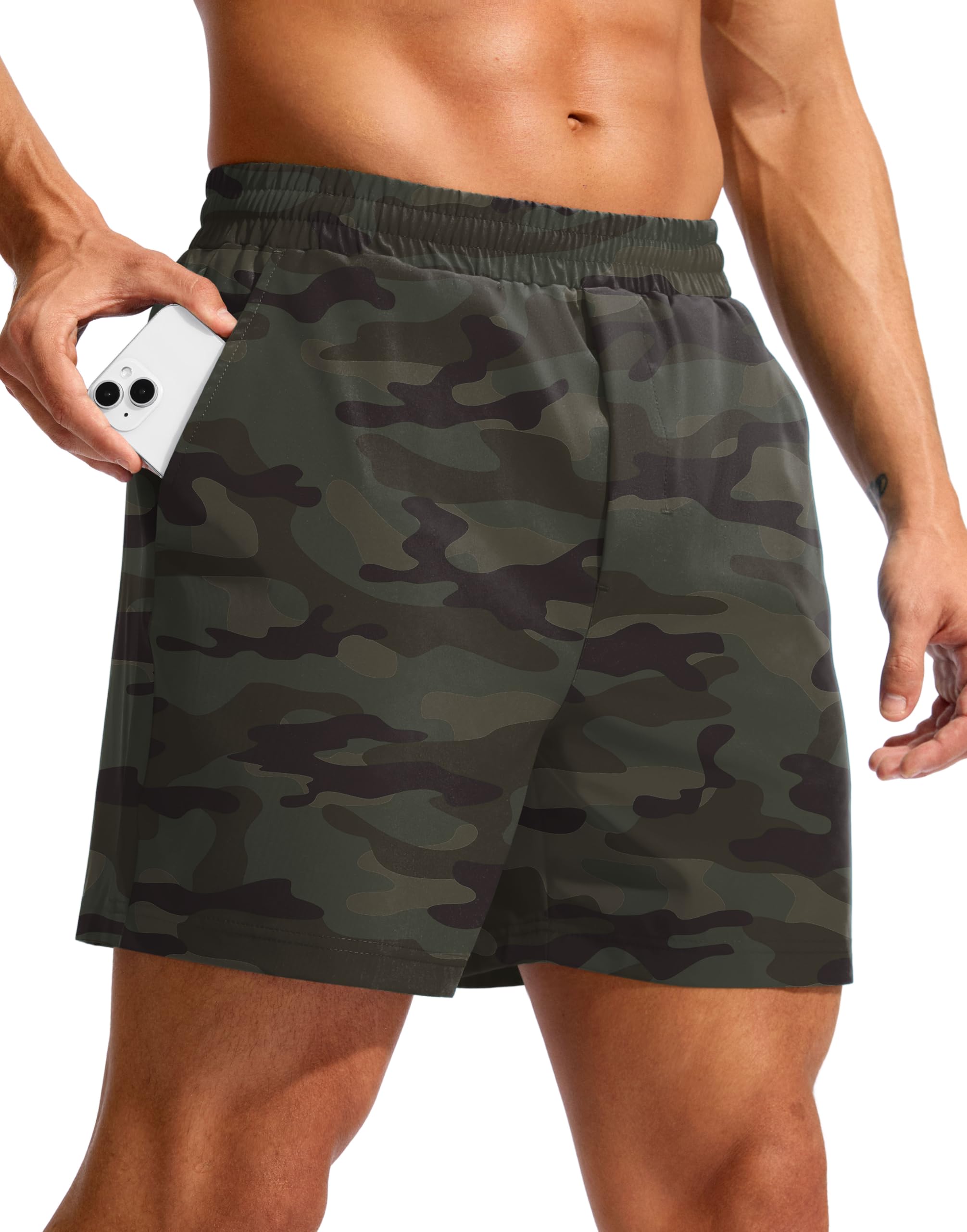Soothfeel Mens Athletic Workout Shorts with Zipper Pocket 5 7 Running Gym Shorts for Men Lightweight Quick Dry