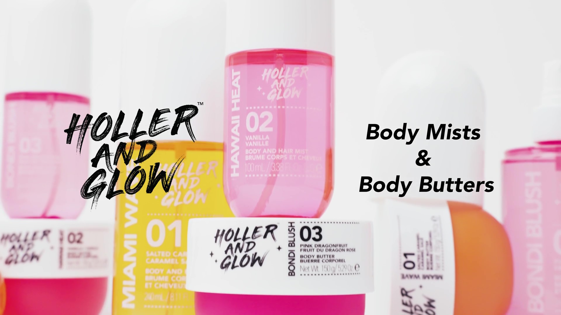 Image of Holler And Glow Bondi Blush Pink Dragonfruit Body & Hair Mist, Body Spray For Women, Hair Perfume For Women, Jasmine, Amber Scented, Floral & Tropical, Travel Sized, 3.38 Fl Oz