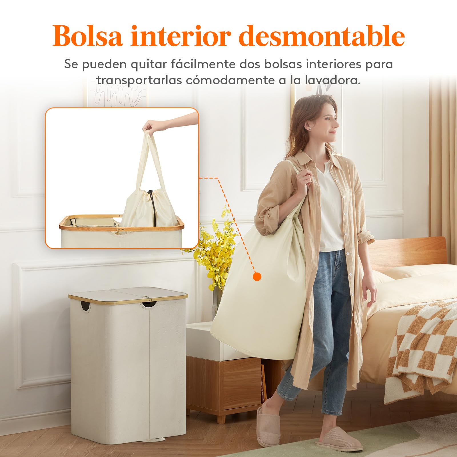 Cubo Plegable Canasta Para Ropa Sucia Con Tapa Cesta De