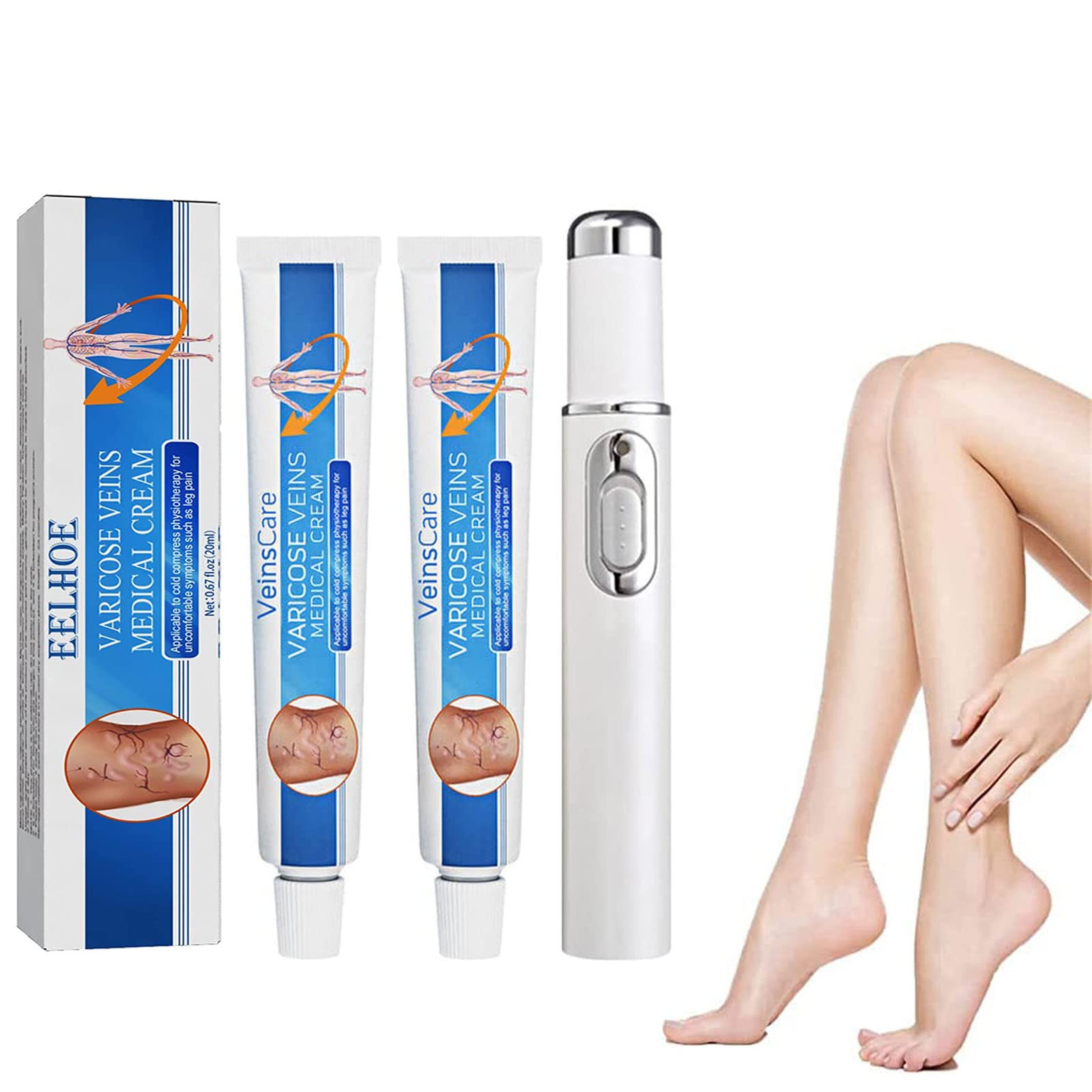 Buy 3pcs Veins Varicose Veins Blue Light Therapy Set Vein Healing