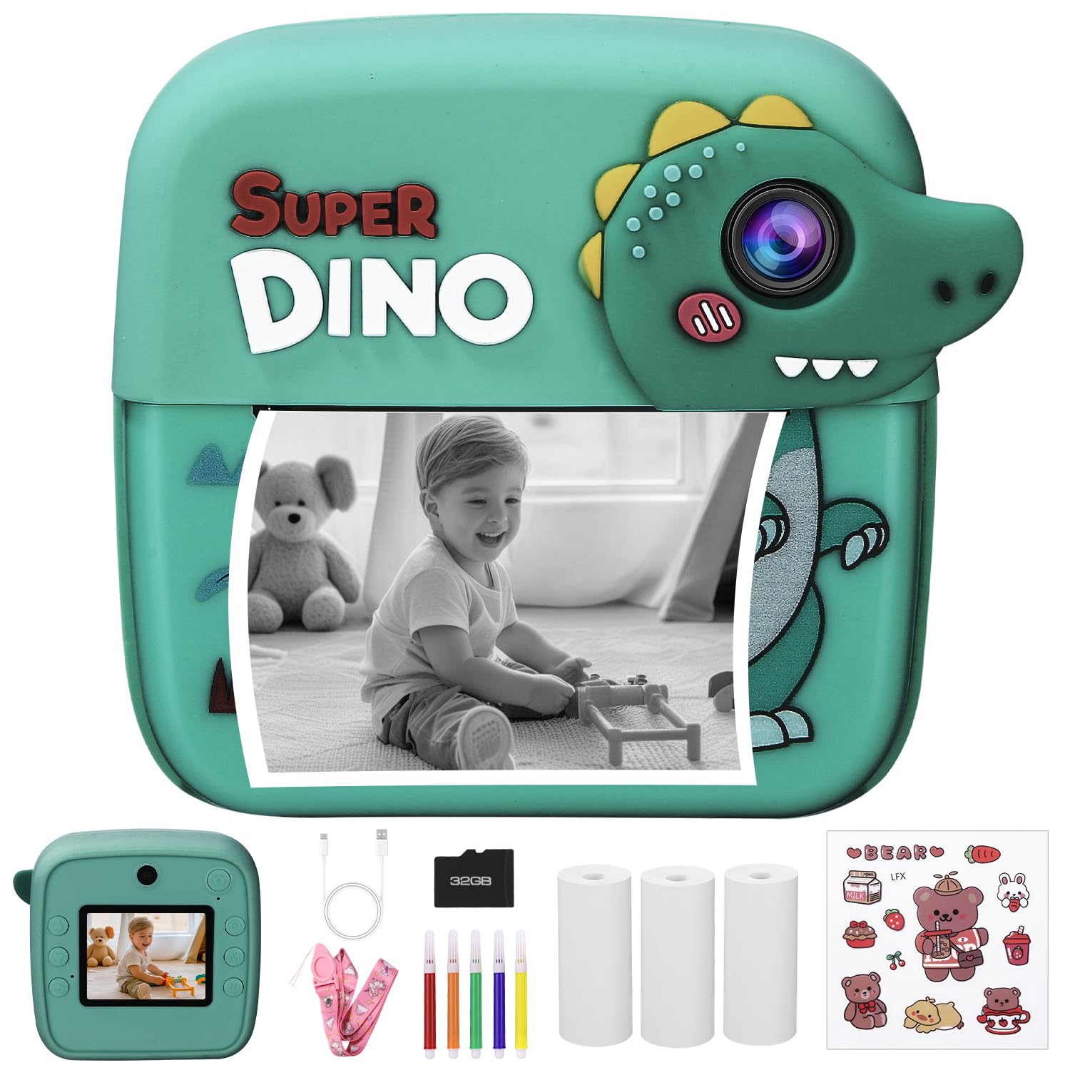Appareil Photo Polaroid Appareil Photo Instantané Enfant 1080P 24MP - Avec Carte 32GB Et Papier Photo, Cadeau 3-12 Ans Dinosaure Fujifilm Instax Mini Appareil Photo Polaroid Appareil Photo Instantané Enfant 1080P 24MP - Avec Carte 32GB Et Papier Photo, Cadeau 3-12 Ans Dinosaure Fujifilm Instax Mini