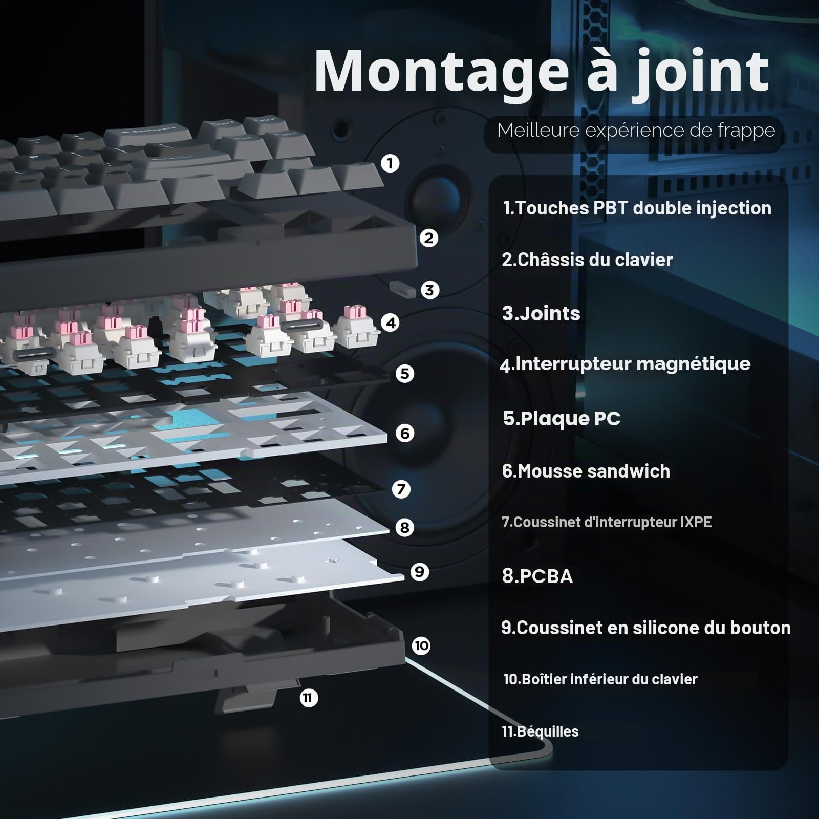 YUNZII RT68 HE Clavier Gamer Filaire Rapid Trigger (Noir, Magnetic)