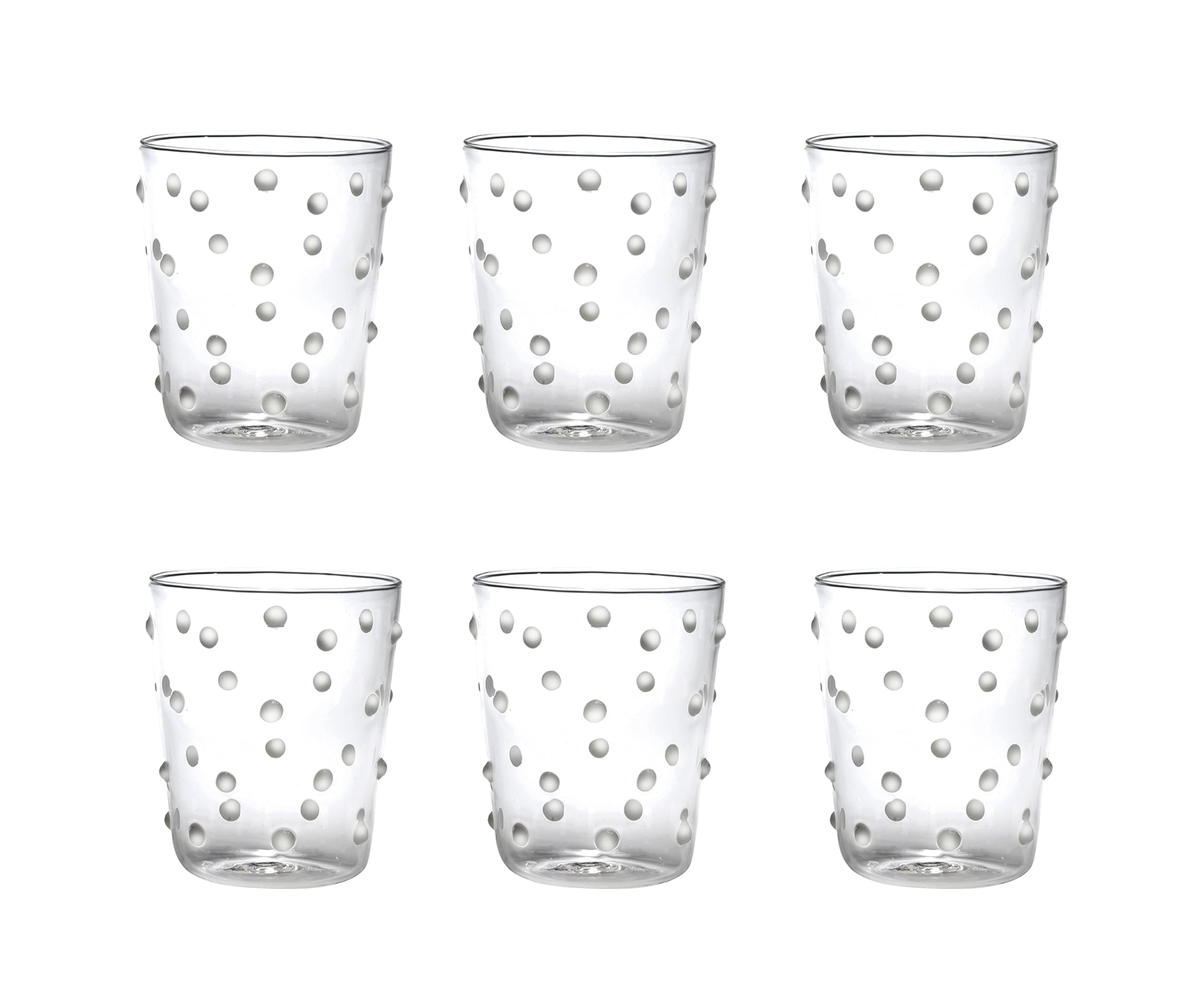 Zafferano Set 6 bicchieri da festa con pois bianchi da 230 ml