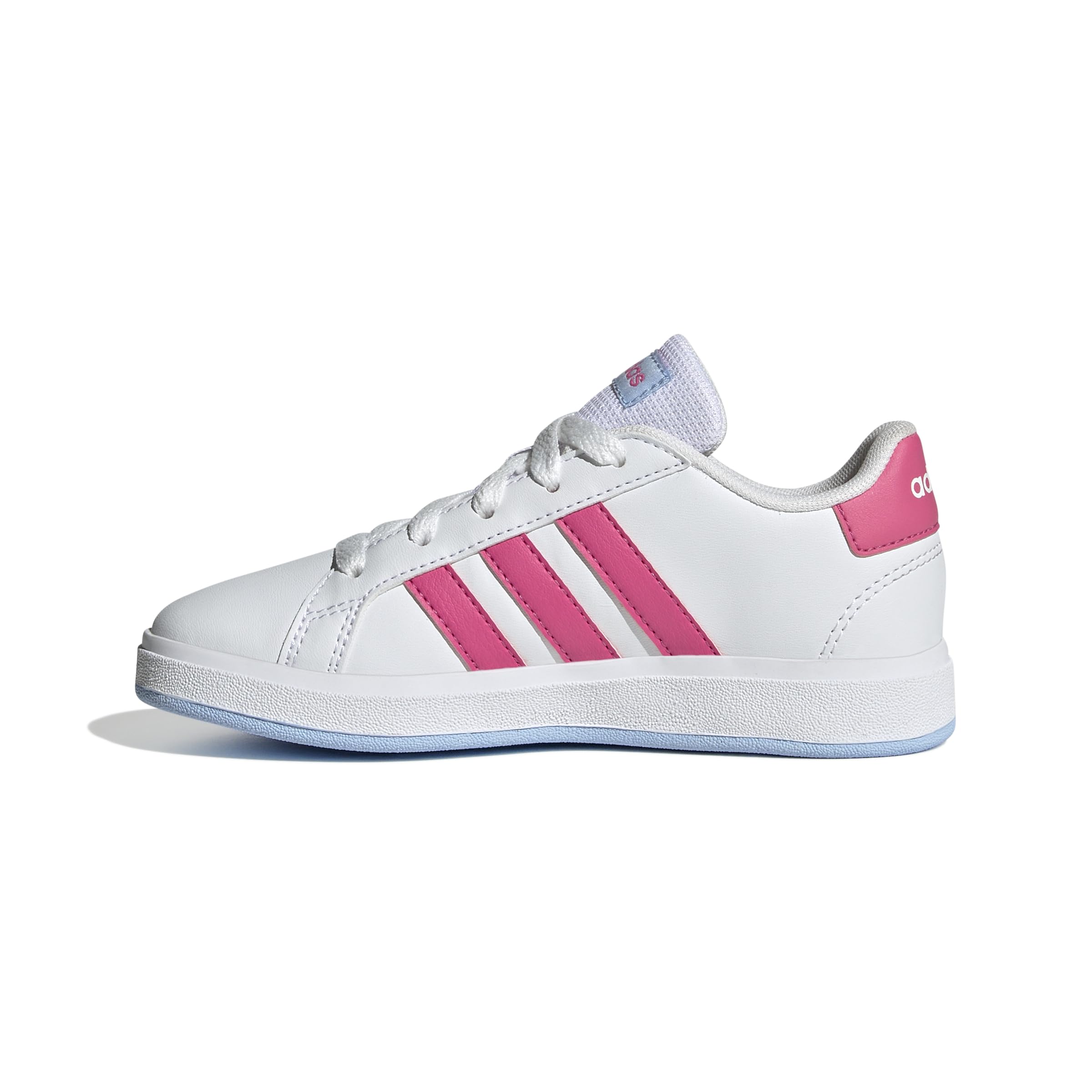 adidas Unisex Kids Grand Court Lifestyle Tennis Lace-up Shoes Tennis Shoes, FTWR White Pulse Magenta Glow Blue, 3 UK Child