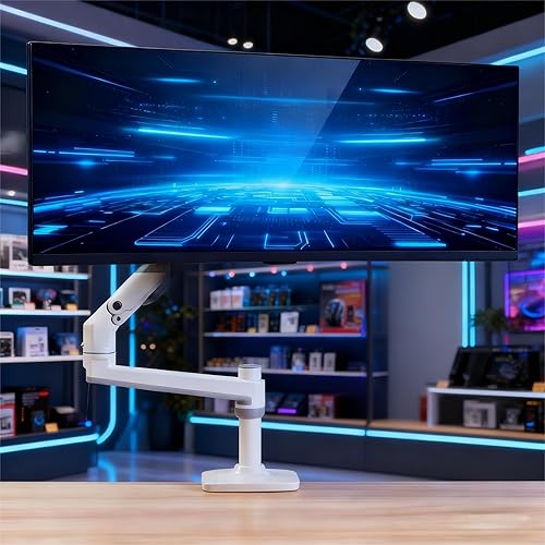 Miniatura 8 de Soporte de escritorio con brazo para un solo monitor, soporta pantallas de hasta 40 pulgadas y 25 libras, soporte para monitor Vesa totalmente