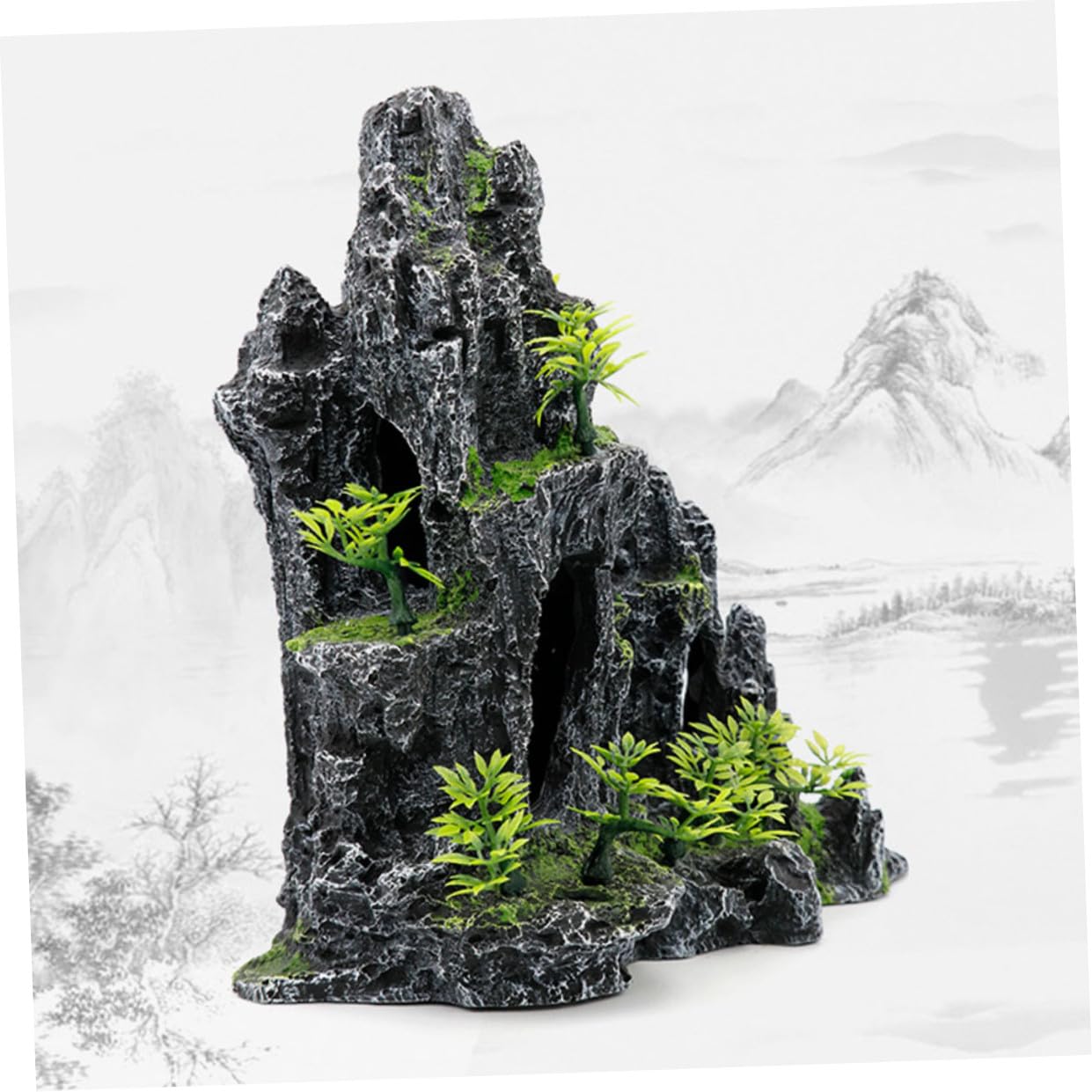 minkissy decoración de plantas rocas artificiales decoraciones de plantas adorno de acuario montaña pecera deriva madera decoraciones de acuario cueva acuario pico decoración manualidades decorar