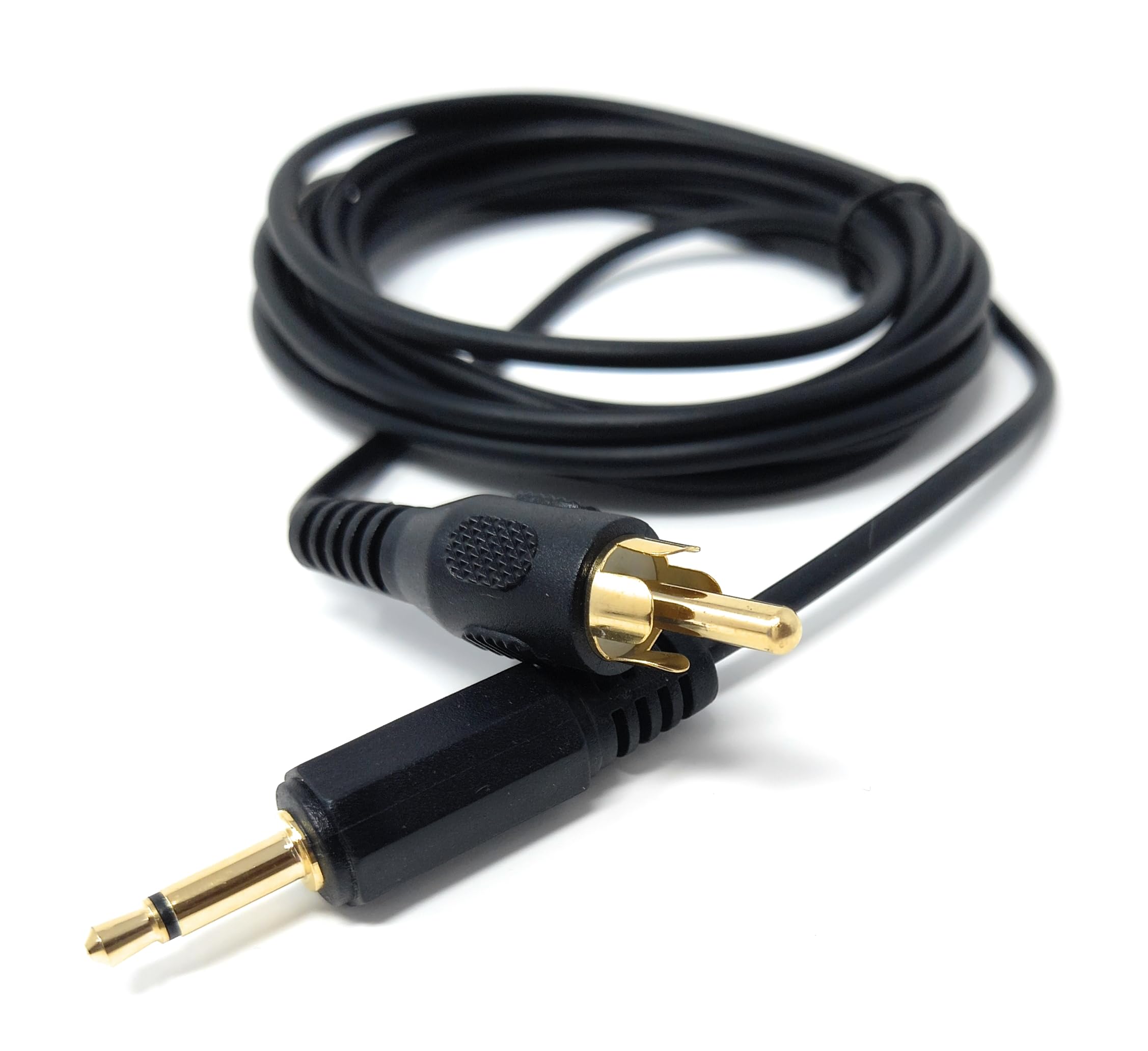 DRUT 2m 3.5mm Mono Jack Plug To RCA Phono Single Plug Lead Cable 6.5ft (Black Gold) - Image 2