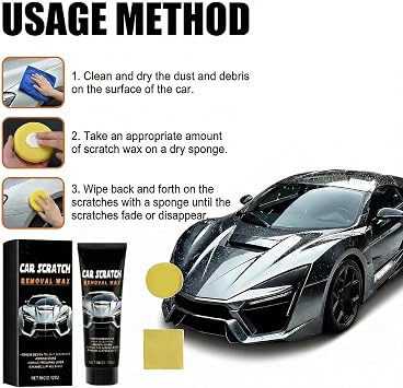 Car Scratch Remover Kit,Removes Scratches Anti-Ca/r Scr/atch Repair,Car Scr/atch Repair Kit for Deep Scratches,C/ar Scra/tch Removal Wax,C/ar Scra/tch Re/pair Paste for Cars,with Towel &Sponges