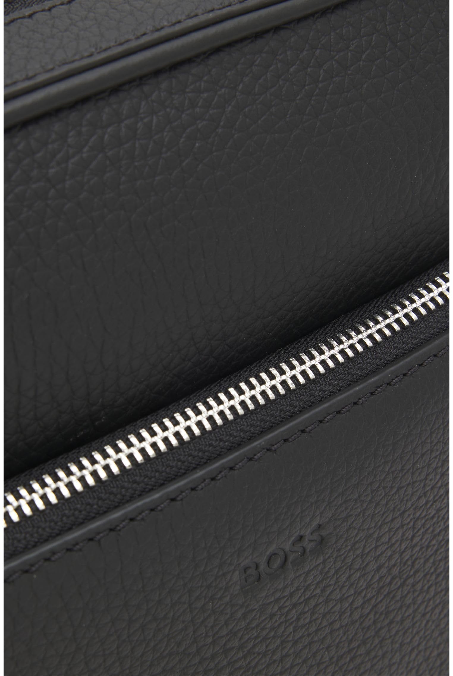 BOSS Hommes New Crosstown NS Zip Sac reporter en cuir italien à grain naturel