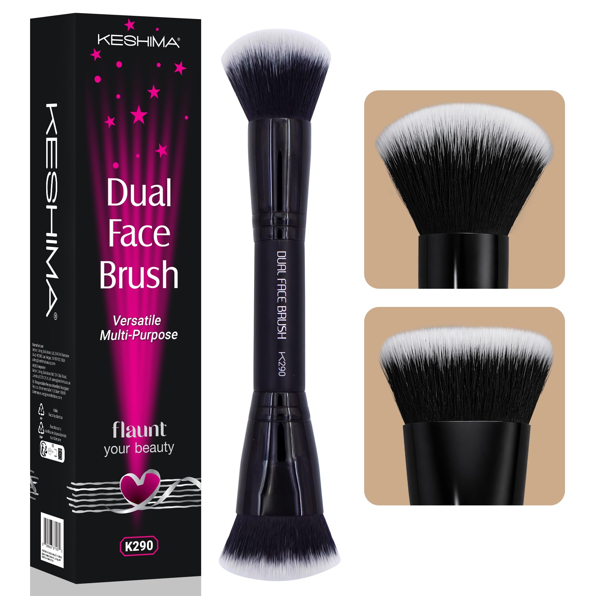Keshima Dual-Ended Blush, Bronzer & Contour Brush
