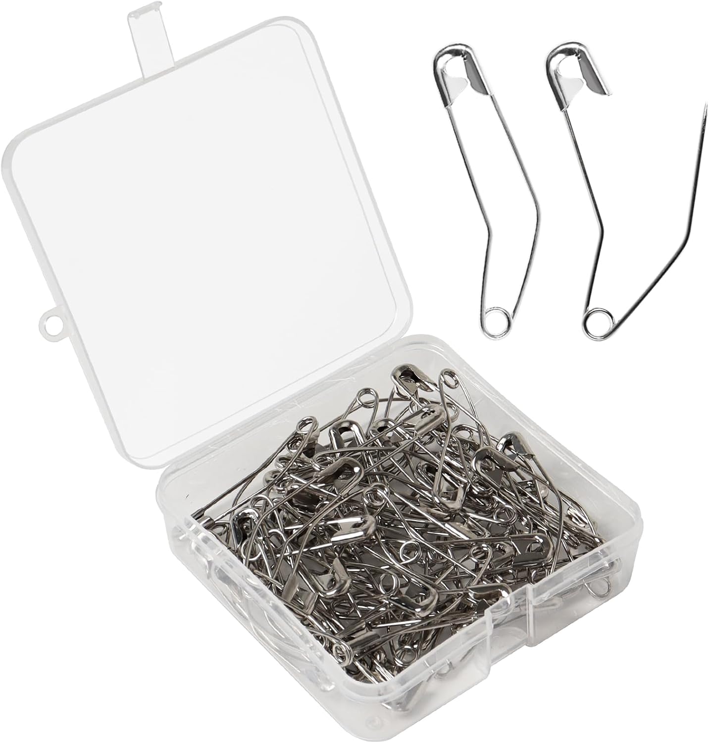 popokk 100 Pieces Curved Safety Pins Size 3 Quilting Pins