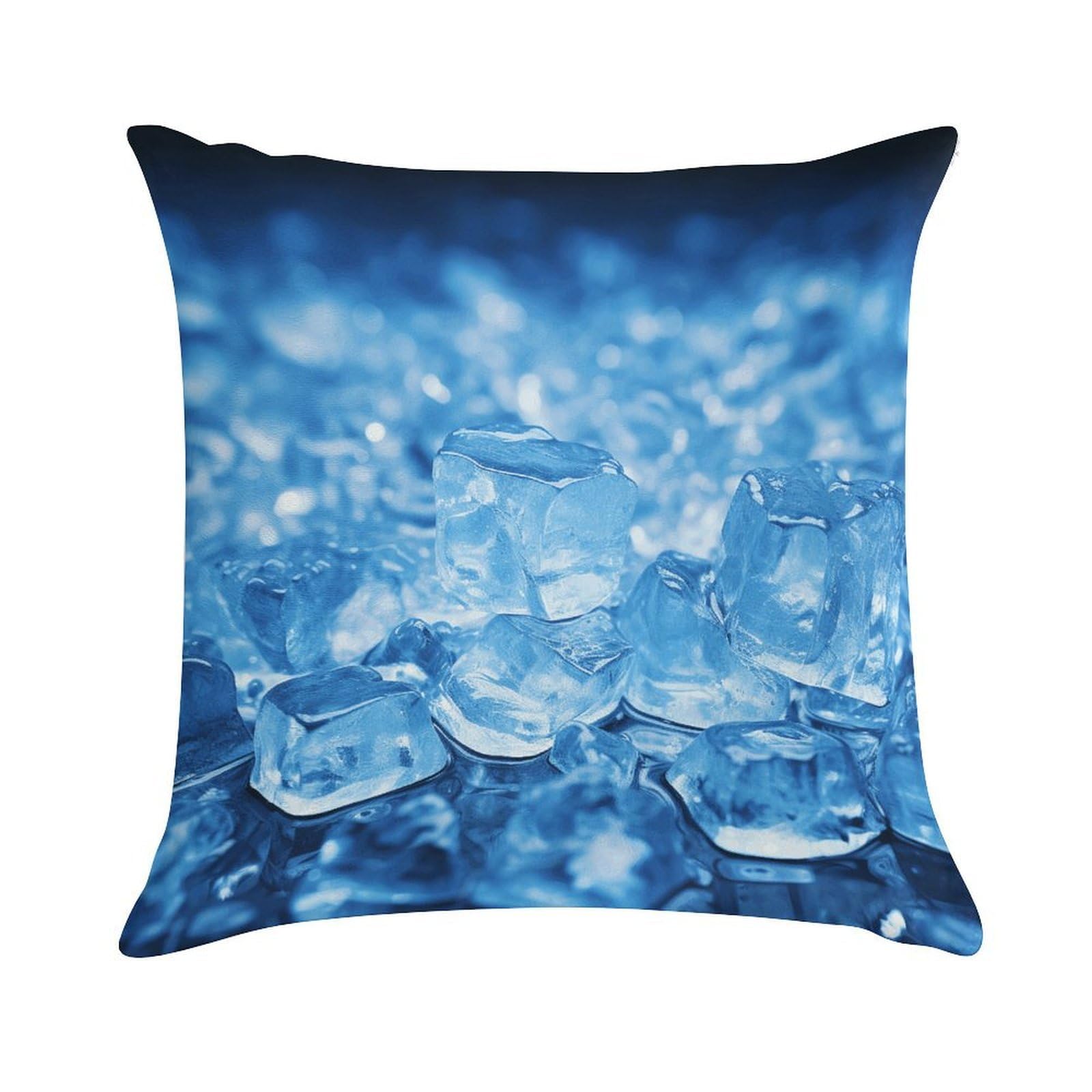 VstaDank Blue Ice Cube Background Throw Pillow Cover Square Lumbar Throw Pillow Case Soft Decorative Cushion Cases Short Plush Pillowcase with Zipper Luxury Cozy Pillows Shams for All Seasons