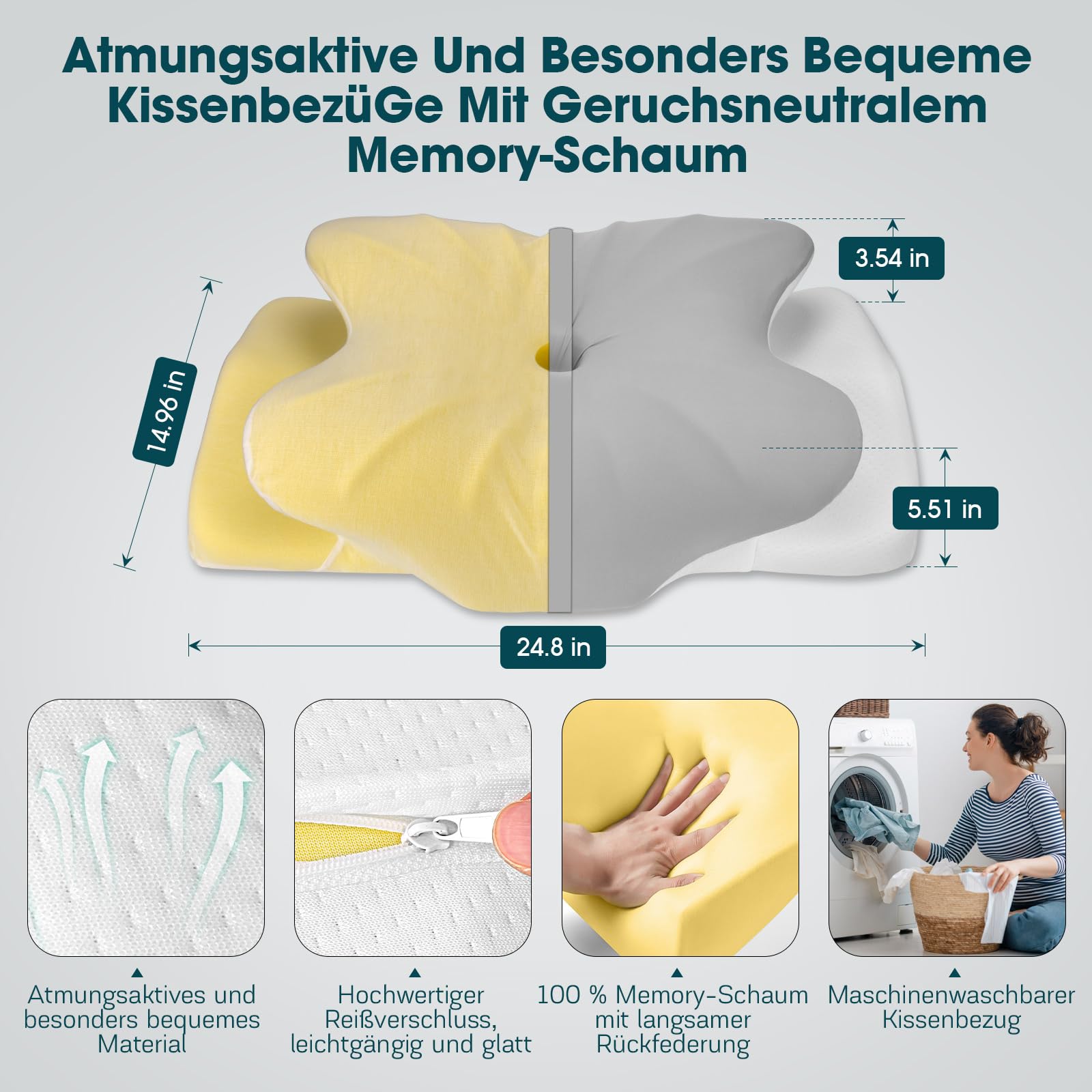 Fwiull Cuscino cervicale, in memory foam, ergonomico