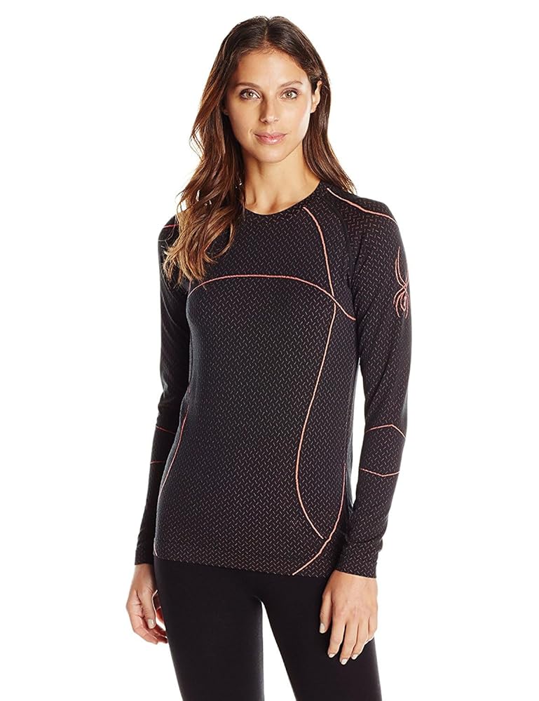 フィットネストップス SPYDER Women's All Day Cropped Long Sleeve SPJFCNRL251WLPK Spyder Women's Olympian Long Sleeve Top - Boxed (x-Large