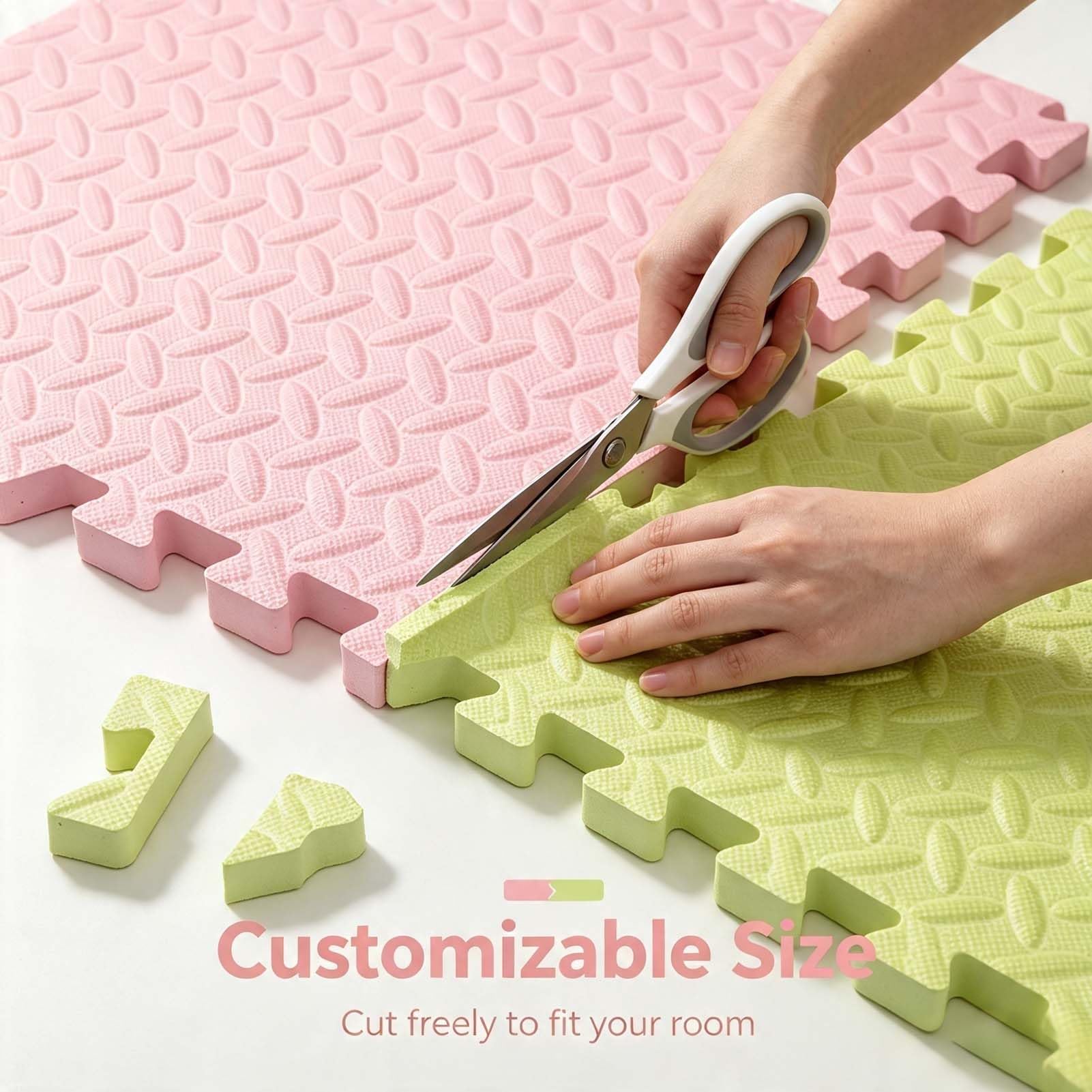 Set Tappetino Puzzle 4 Pezzi, Tappeto Eva in Schiuma Ad Incastro, Materassino Fitness Sport Yoga Ginnastica, Pavimento Tatami Allenamento, Design Componibile