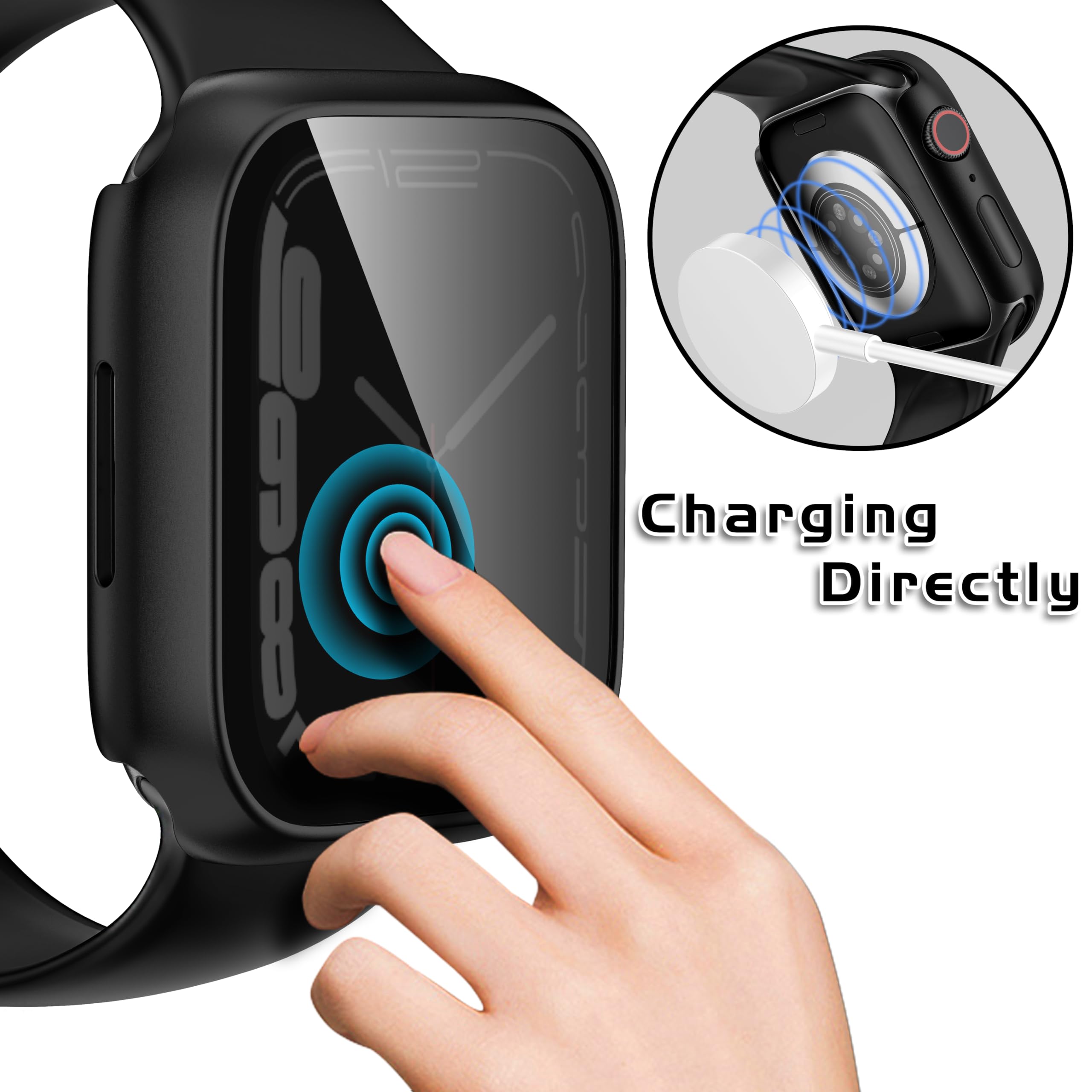 Coque de confidentialité avec protecteur d'écran pour Apple Watch