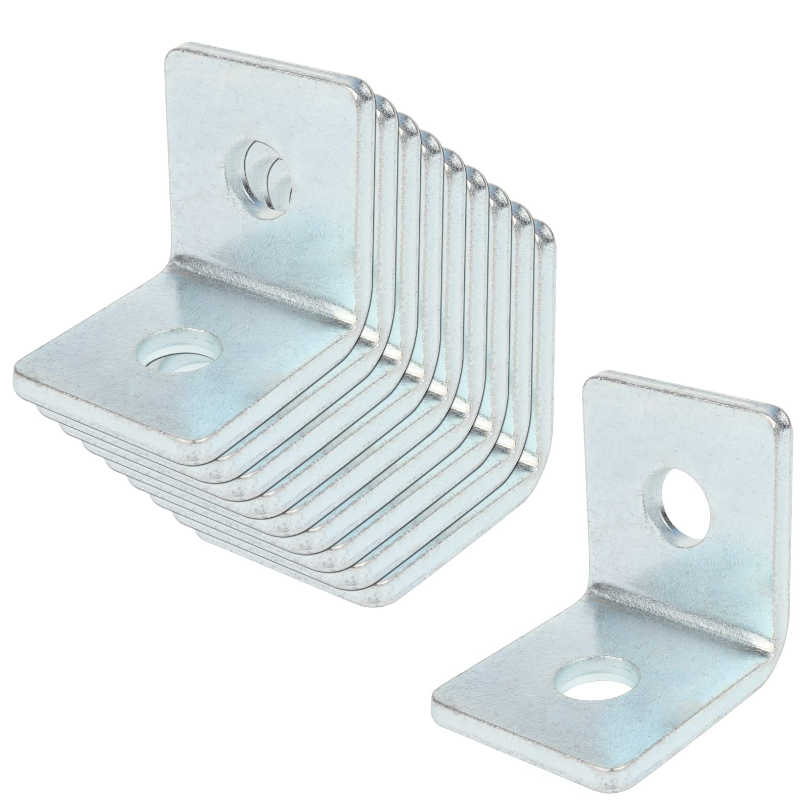 heneng 10 Pcs 2 Hole 90° Fitting for 1-5/8" Strut Channel, L Shaped Angle Bracket Heavy Duty Strut Connector, 3/16" Thick