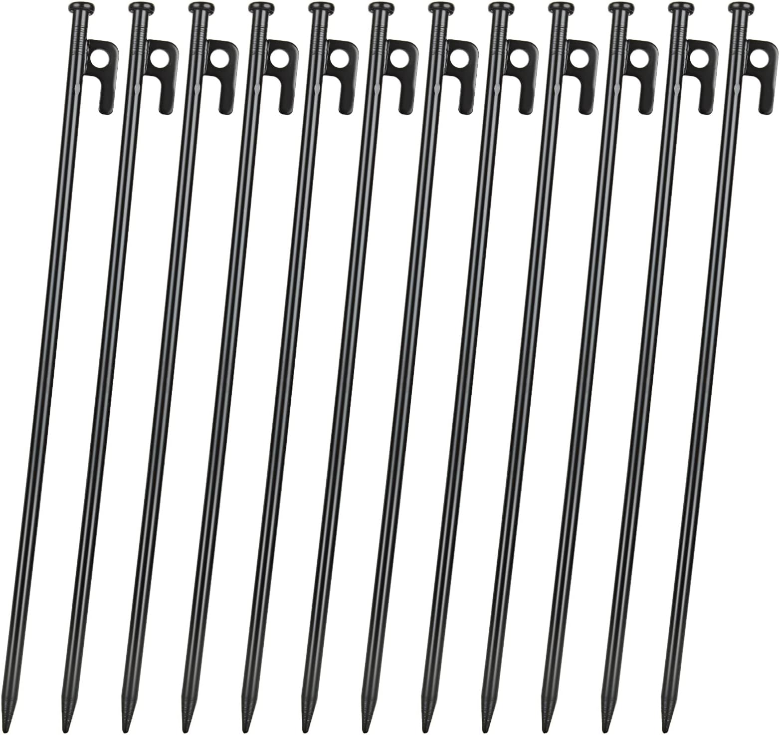 12 Pack 18'' Rebar Stakes with Ropes for Outdoor