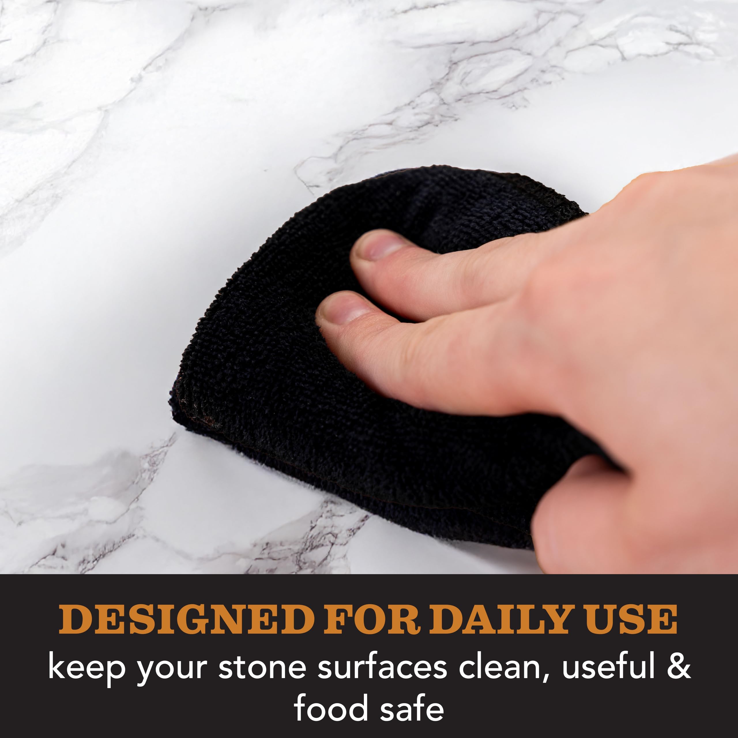 CLARK'S Natural Stone Spray Cleaner, with Microfiber Cloth for Soapstone, Granite, Quartz, Marble, & other Countertop Surfaces – Pure Ingredients to Keep Stone Protected, Citrus Oil Extracts, 12oz