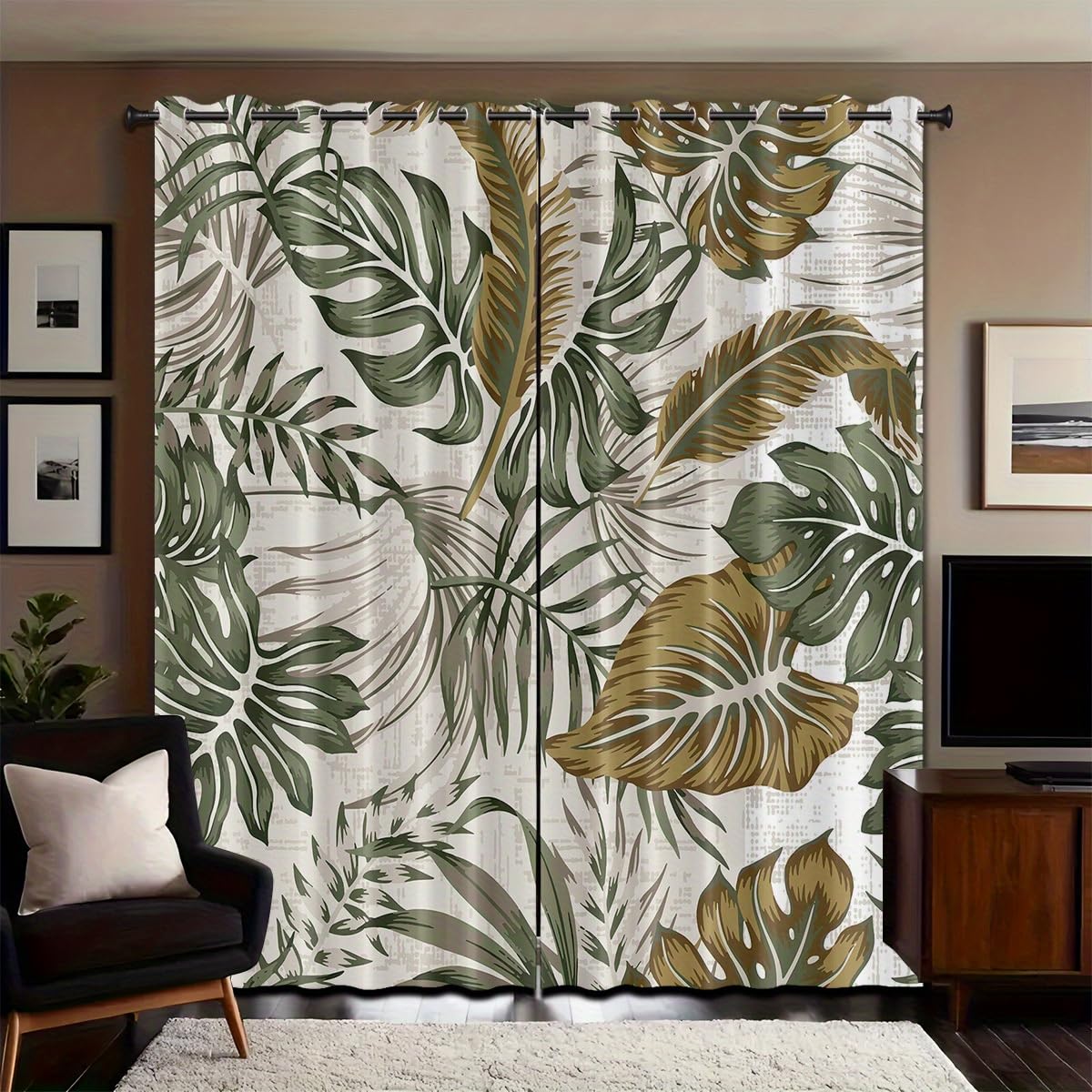 Rideau dressing occultant style jungle pour une ambiance de chambre apaisante