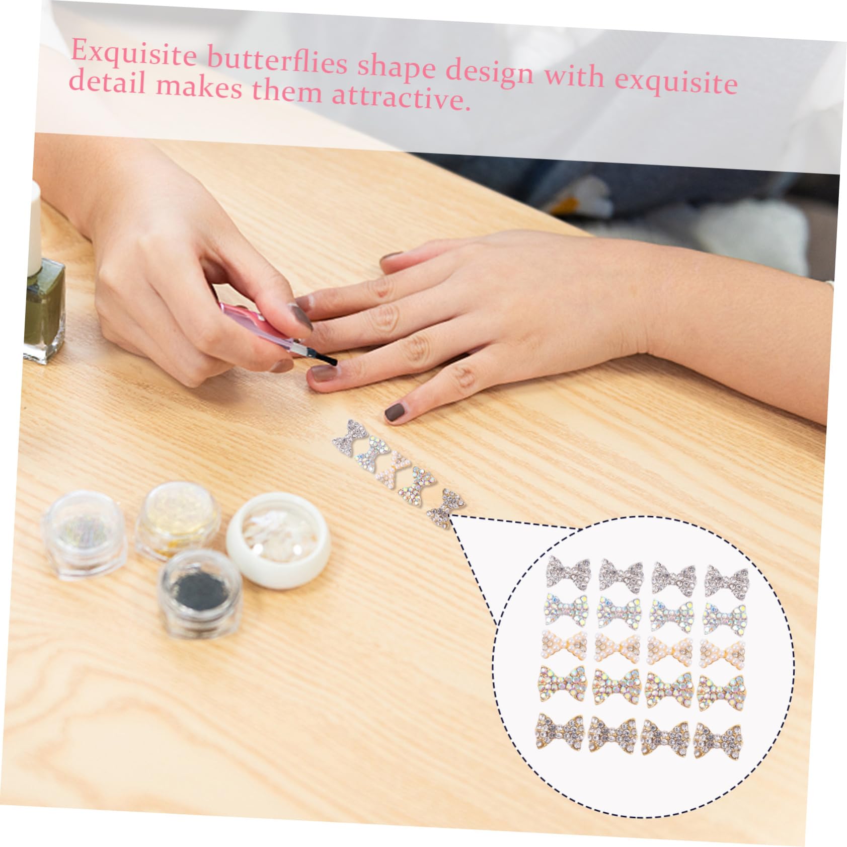 150 Piezas Joyas De De Uñas Amuletos Para Perforar Uñas Piercings Joyería Pedrería Del Arte Del Clavo De Uñas Cuentas De Uñas Para Uñas Encantos Metal