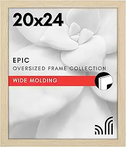 Americanflat 20x24 Picture Frame with Polished Plexiglass - Epic Collection - Gallery Wall Frames with Engineered Wood - Wide Photo Frame for Wall Display - Natural Oak