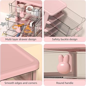 Kawaii Desk Organizer with Drawer Cute Pen Holder Storage Box for Desk Stationery Multifunctional Makeup Organizer Cute Box for Office/School/Home