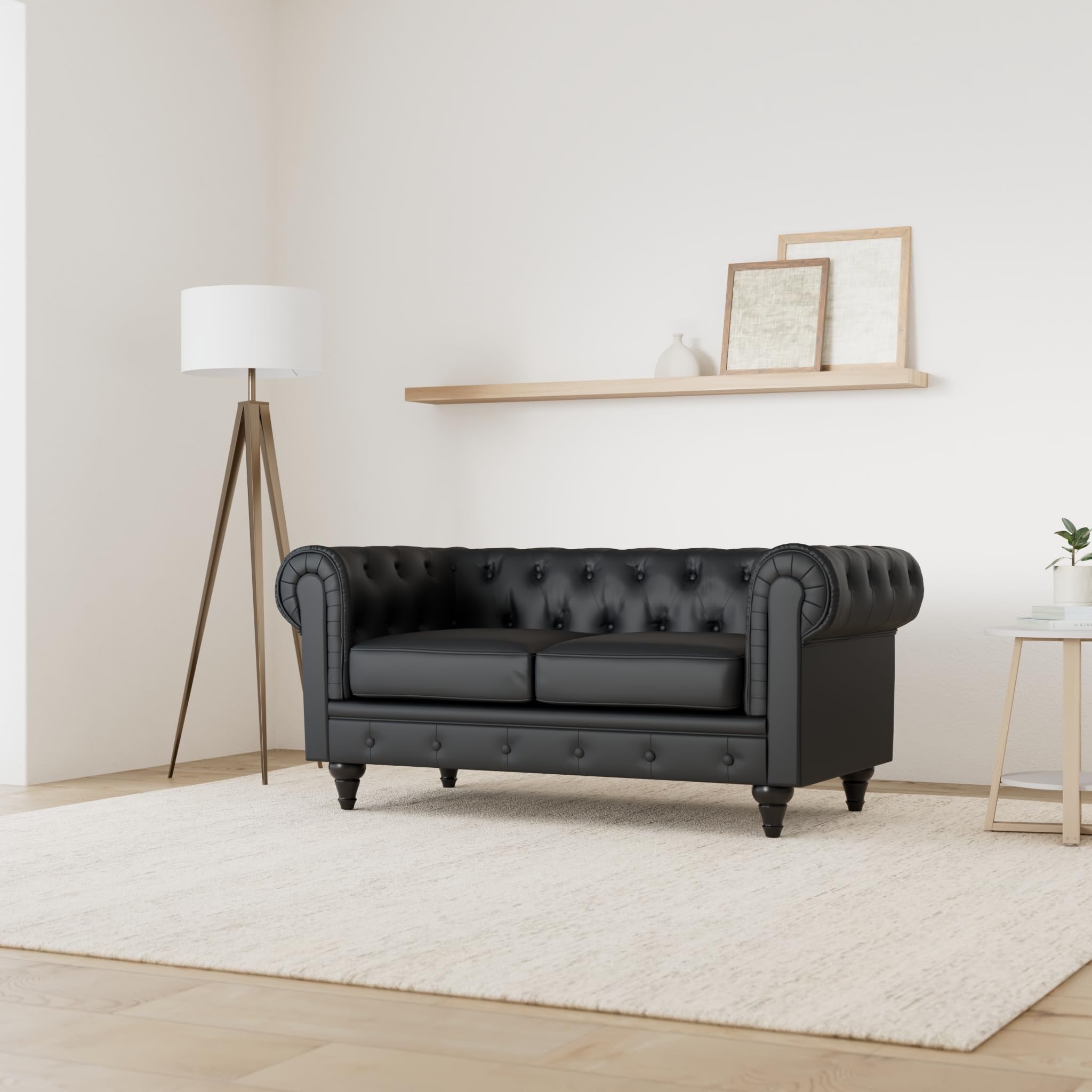 Habitat et Jardin Sofá Chesterfield Aliza- 2 plazas - Negro