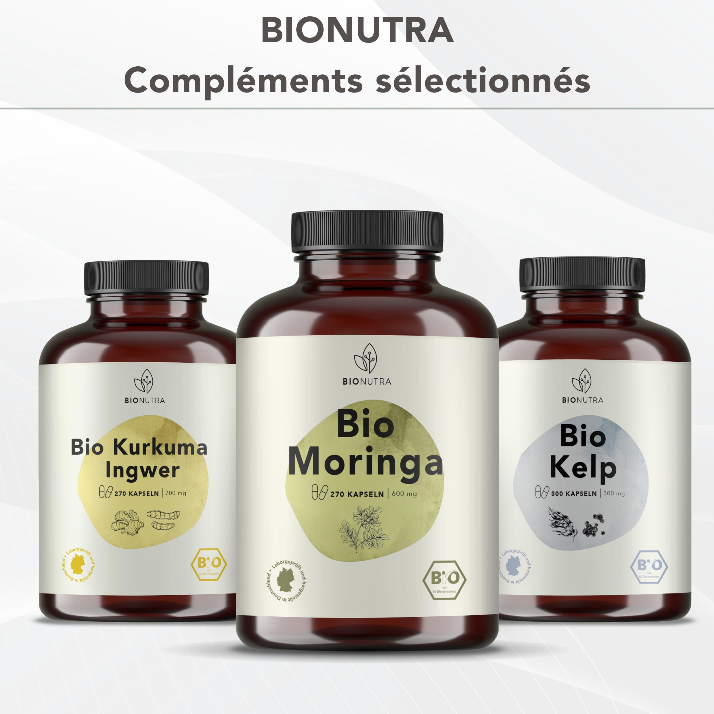 BIONUTRA® Gélules d’herbe d’orge bio hautement dosées – 4800 mg/jour, 270 gélules, véganes, sans additifs, poudre pure, fabriqué en Allemagne