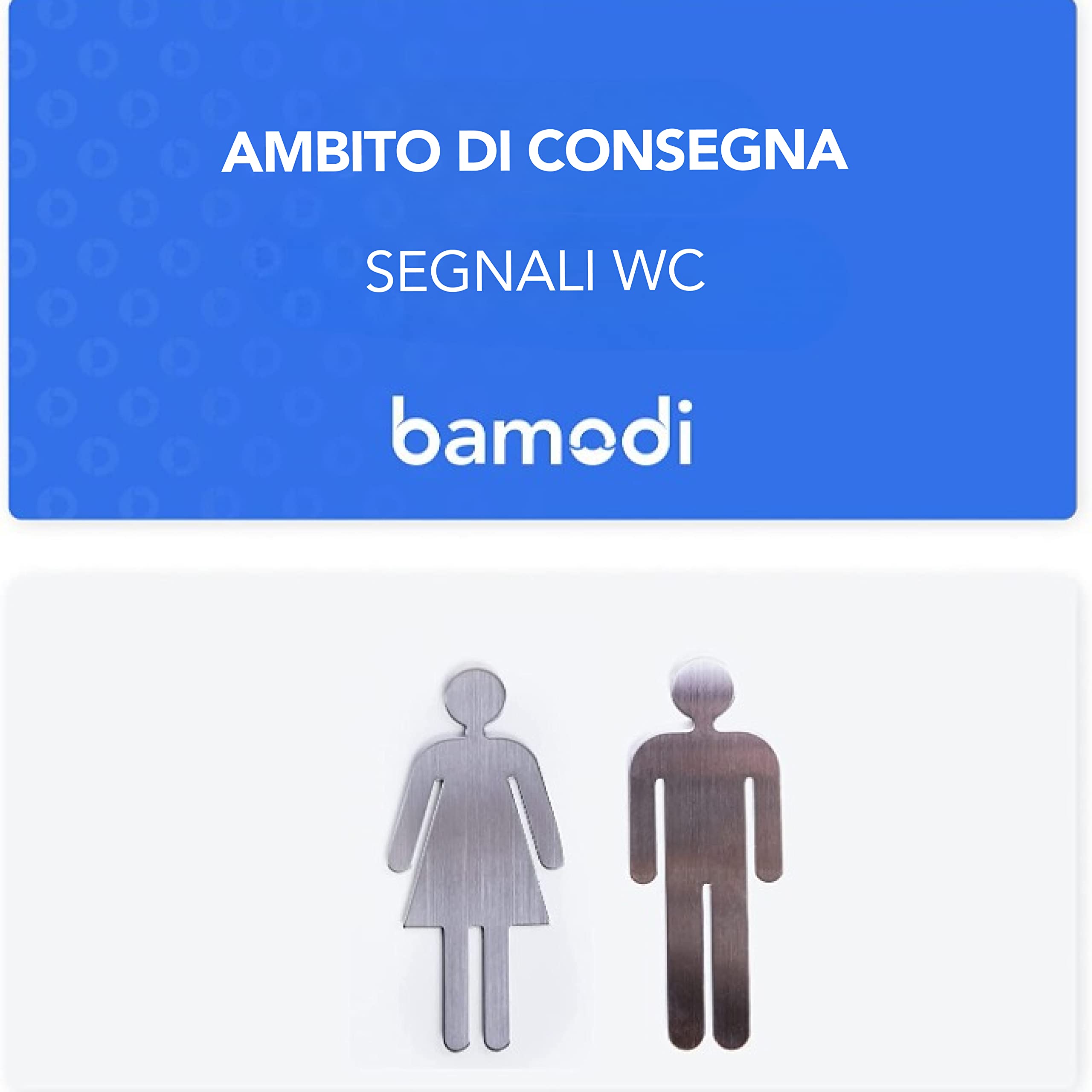 Adesivi per Porta bagno Bamodi – Adesivi WC Donna e Uomo – Targa WC – Etichette per bagno – Etichette adesive per toilette per uomo e per donna – Set Adesivo bagno – 5 cm x 11 cm