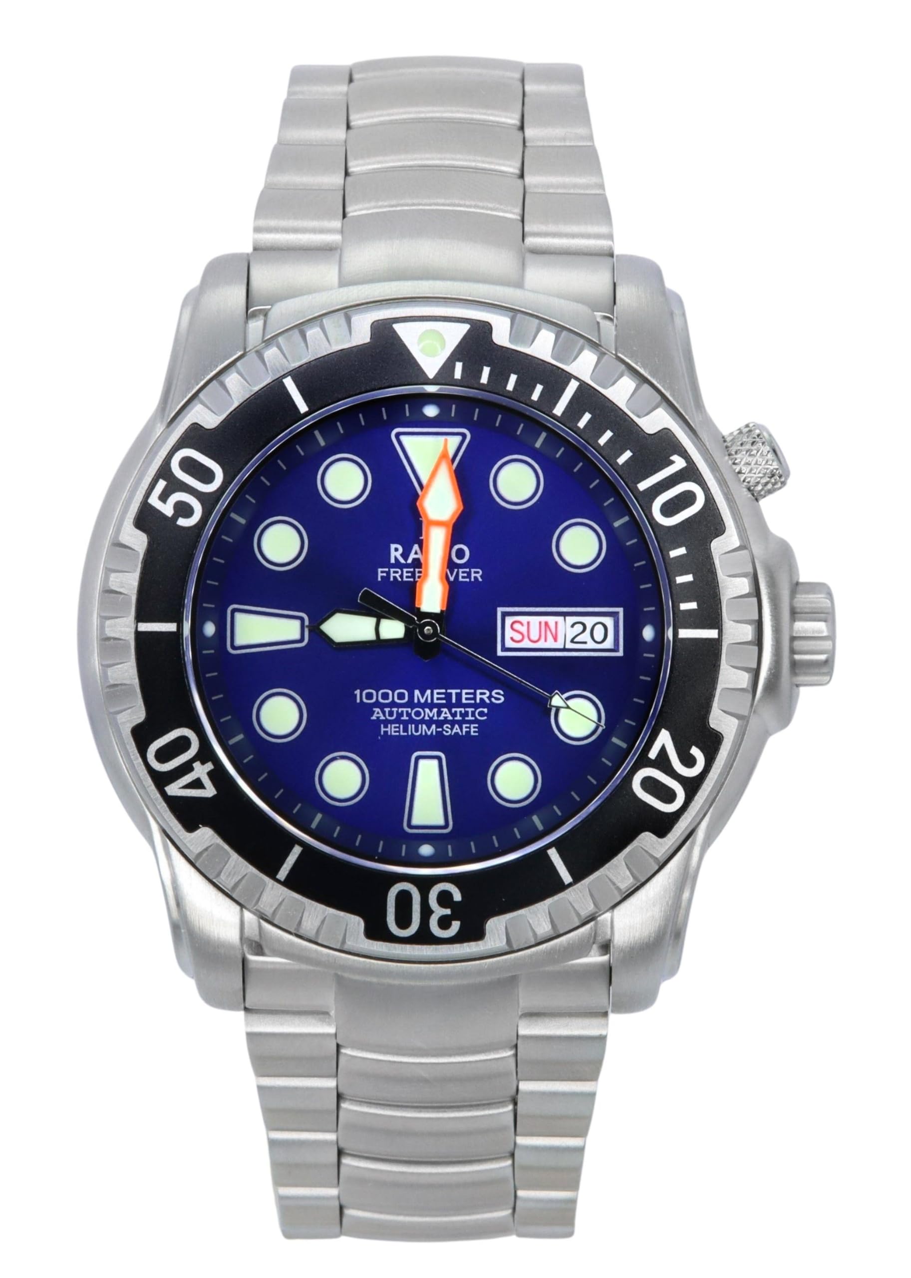 RATIOFreeDiver Helium-Safe Dive Watch Sapphire Crystal Automatic Diver Watch 1000M Water Resistant Diving Watch for Men