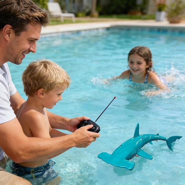 Jouet Requin Télécommandé,Bateau RC 2,4 GHz Rechargeable étanche Simulation de plongée,Requin télécommandé - pour Dès 6 Ans Filles Garçons Noël Anniversaire - 2