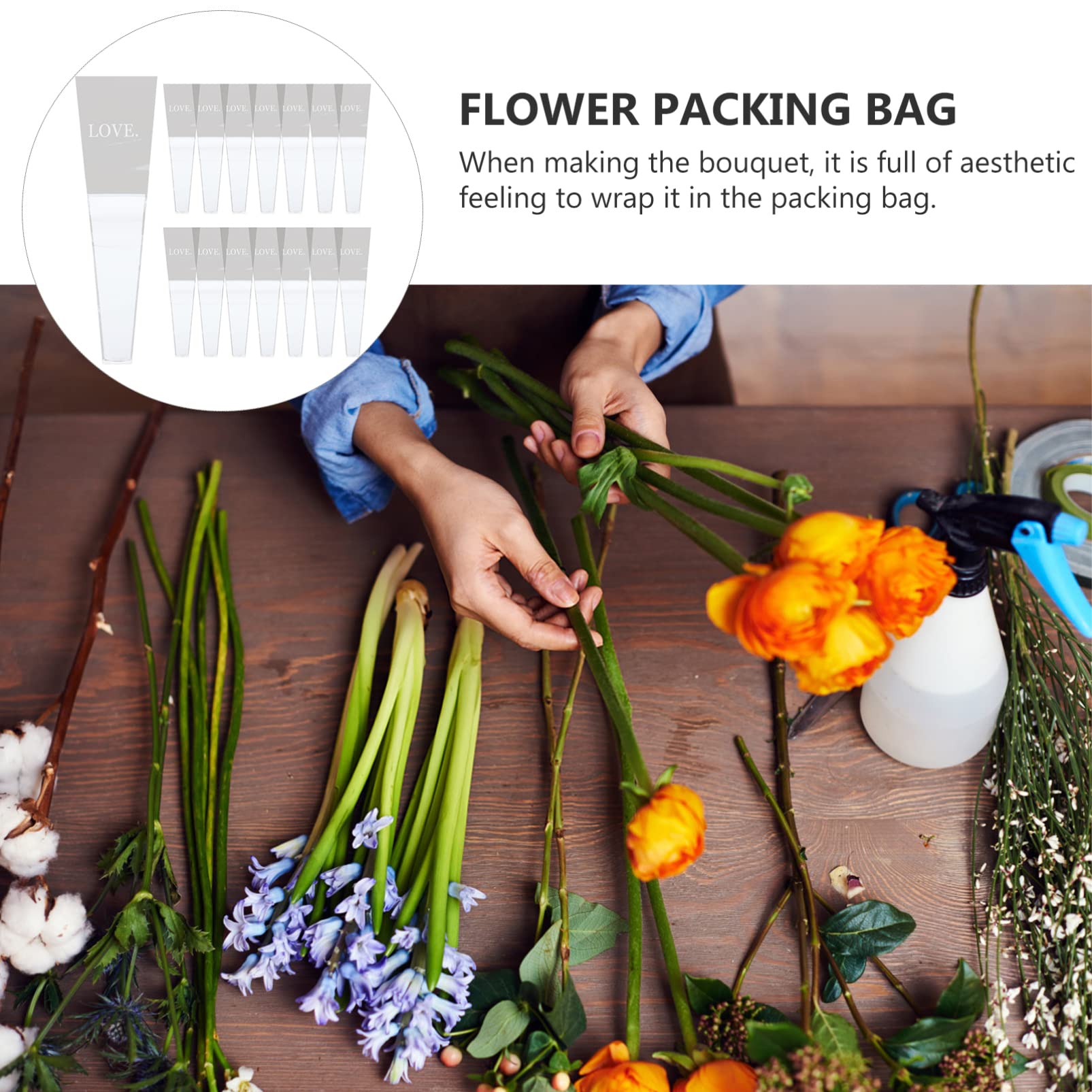100 Stück Rosen-Ärmel – Transparent, Kegelförmig, Für Einzelne Blumen, Größe S-Lila