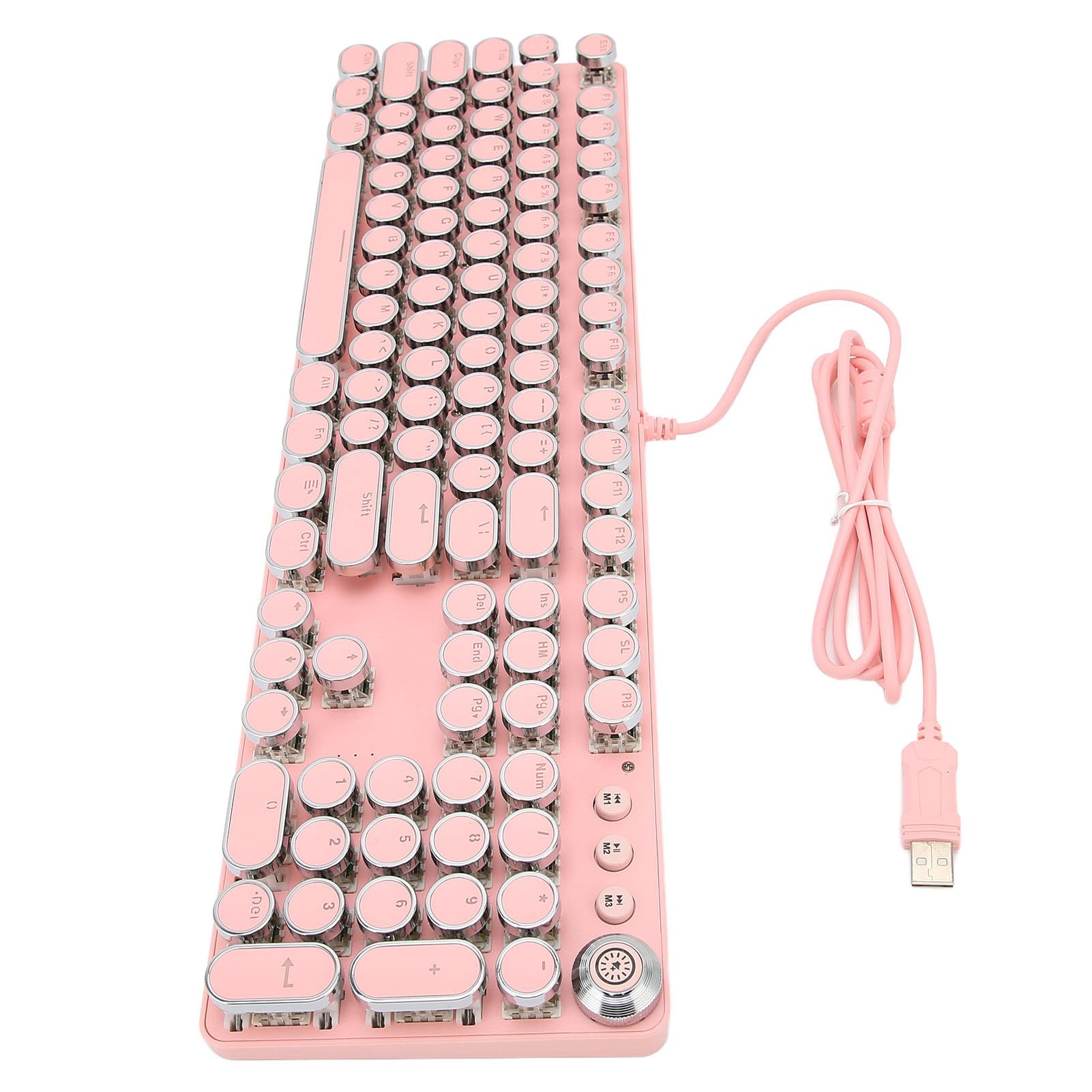 Tastiera da Gioco per PC Design Compatto Albero Meccanico Reale Interruttore Blu Modalità Multi-luce 104 Tasti per Tastiera da Gioco Meccanica (902-7 rosa punk)